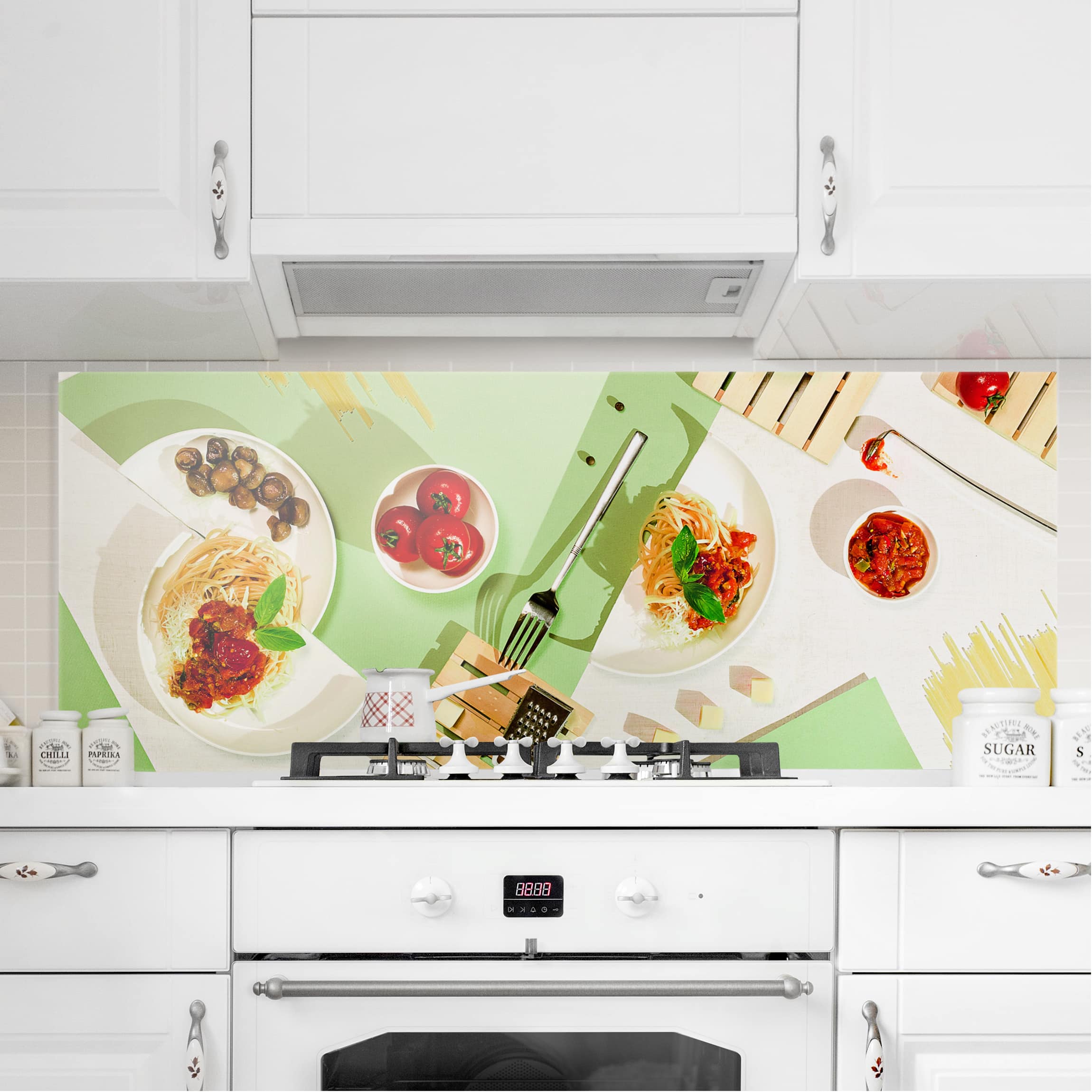 Glas Spritzschutz - Panorama Geometrie in der Küche