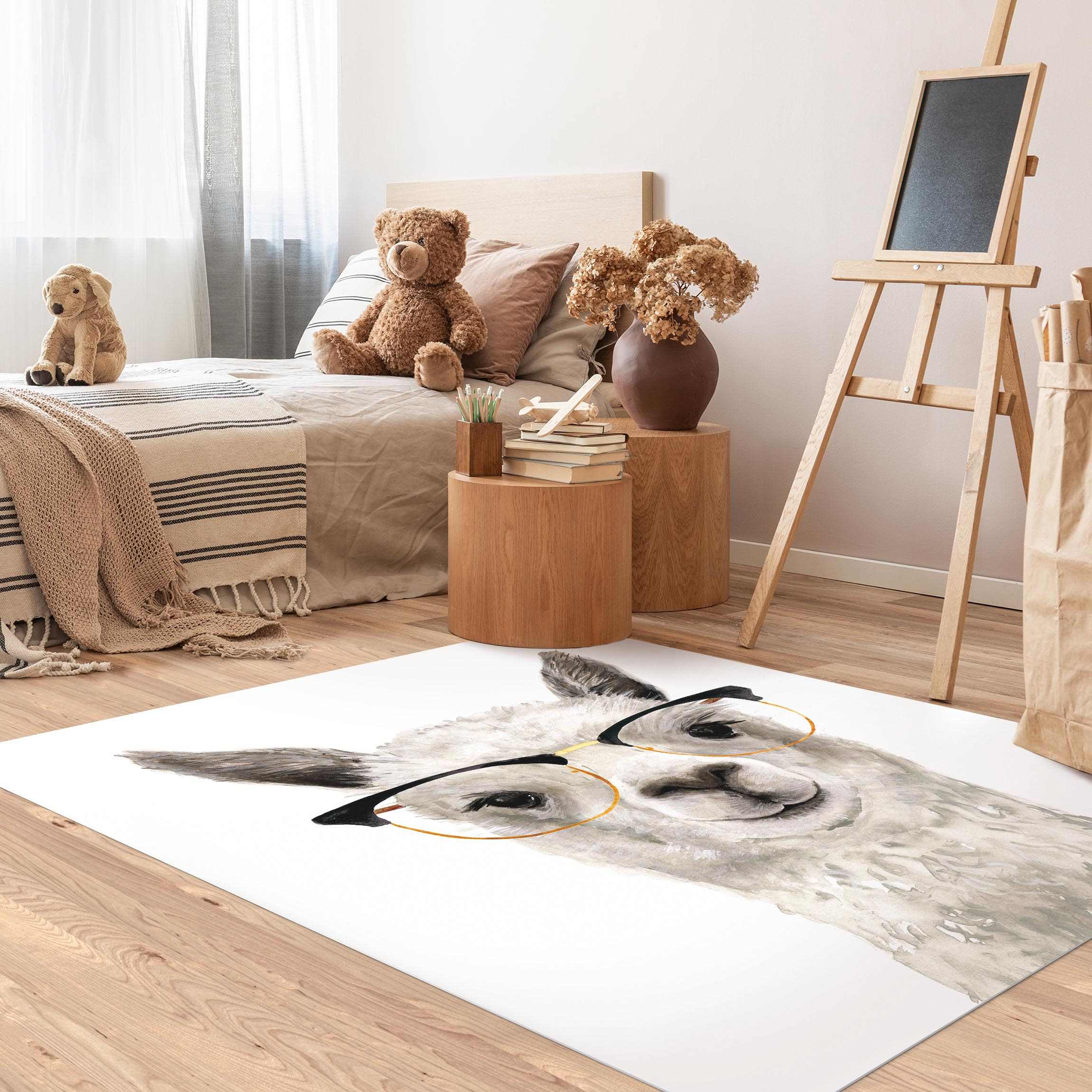 Vinylteppich Hippes Lama mit Brille I