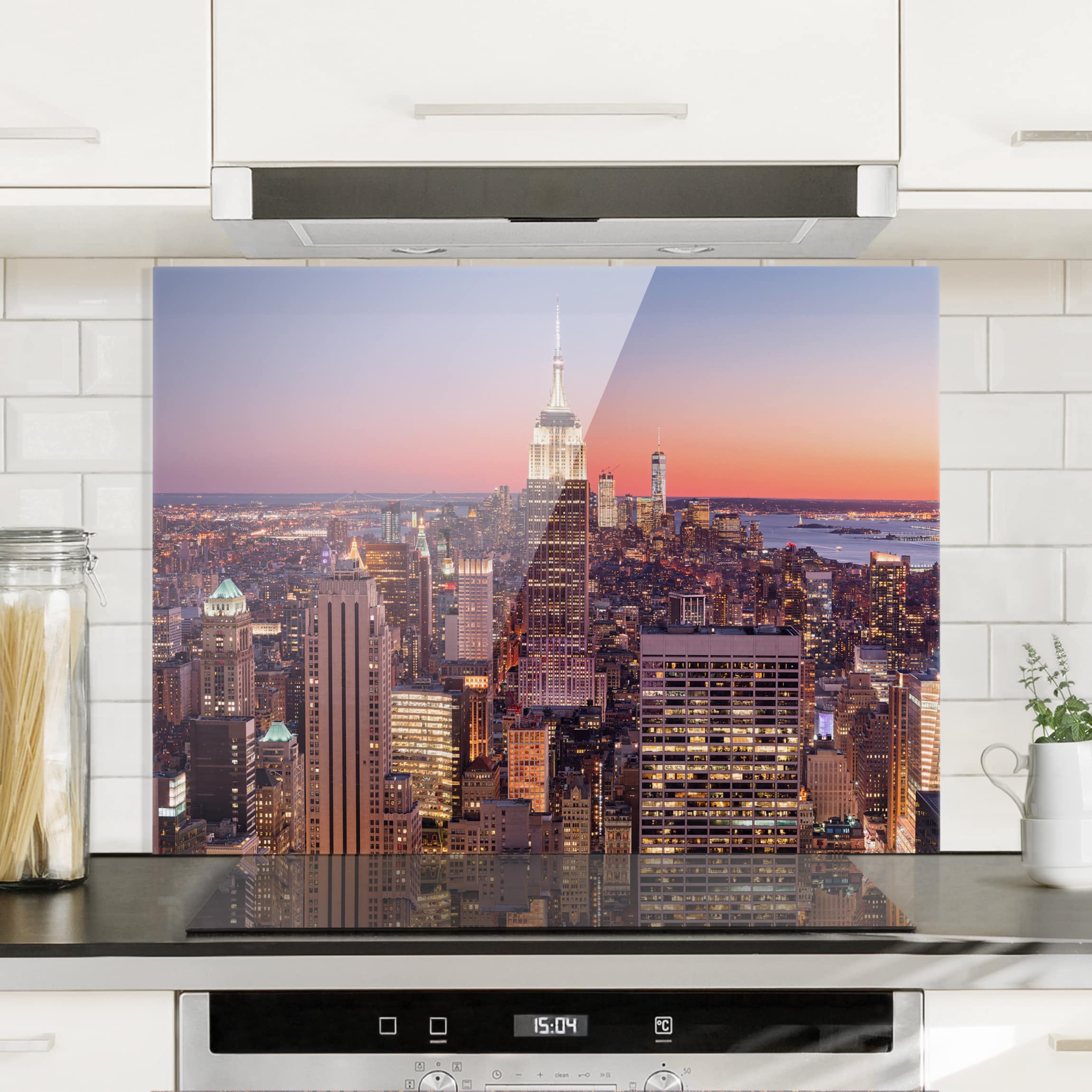 Glas Spritzschutz Sonnenuntergang Manhattan New York City