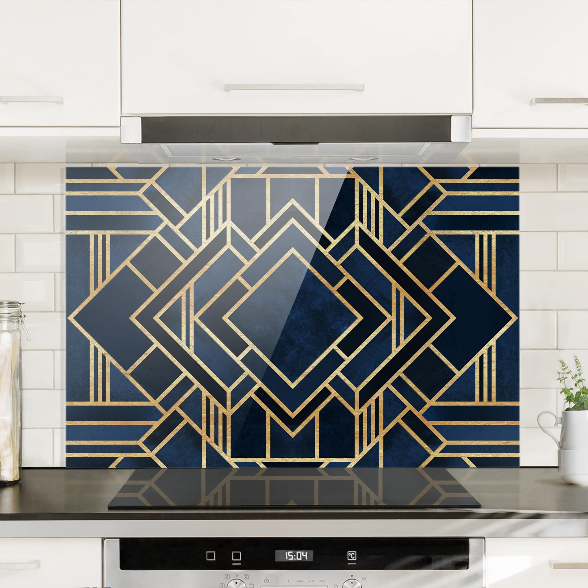 Glas Spritzschutz - Querformat 3:2 Art Deco Gold