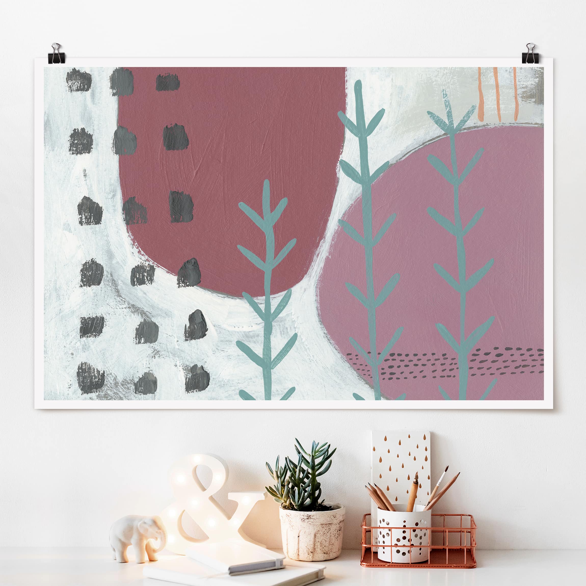 Poster - Querformat Karneval der Formen in Beere III