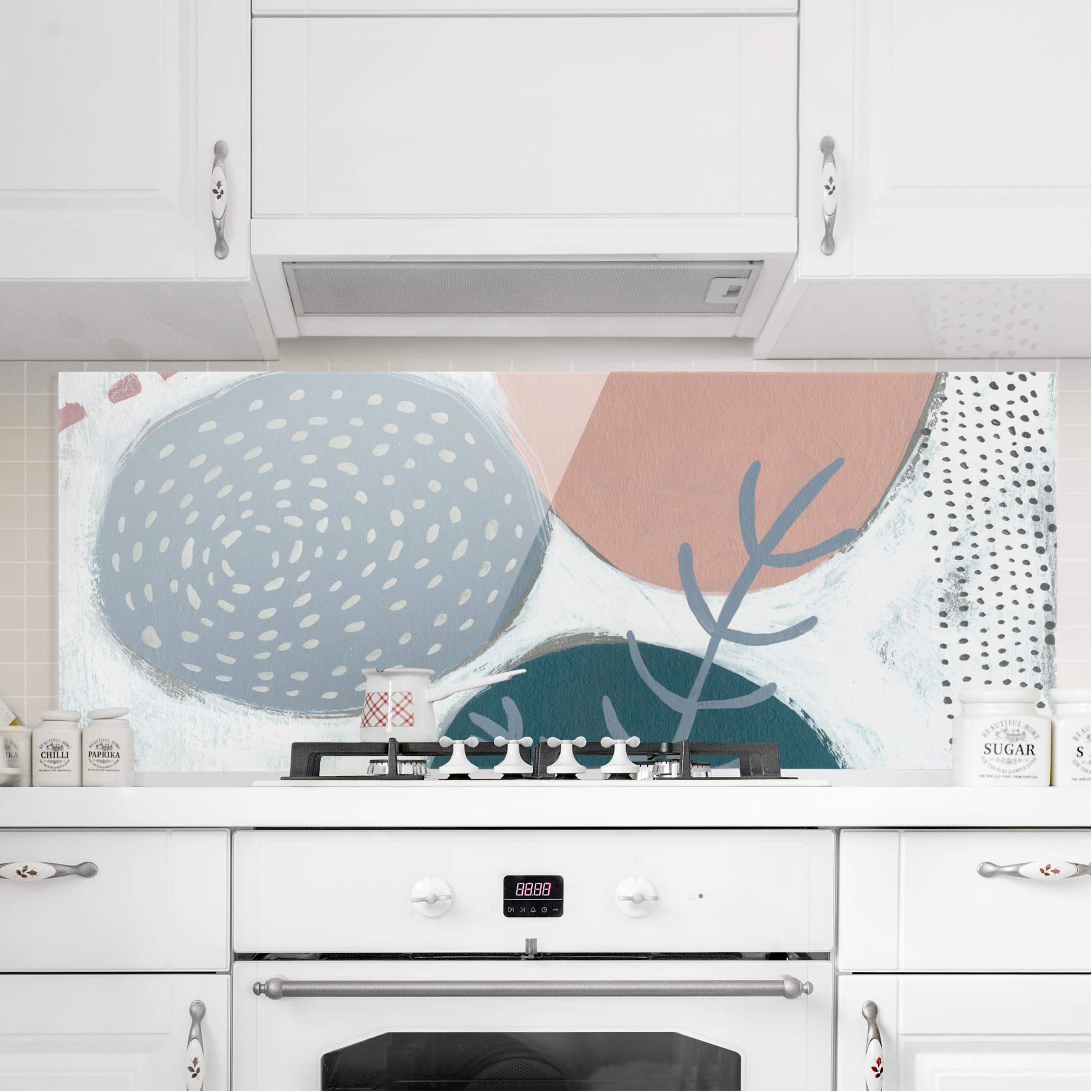 Glas Spritzschutz - Panorama Karneval der Formen in Petrol II