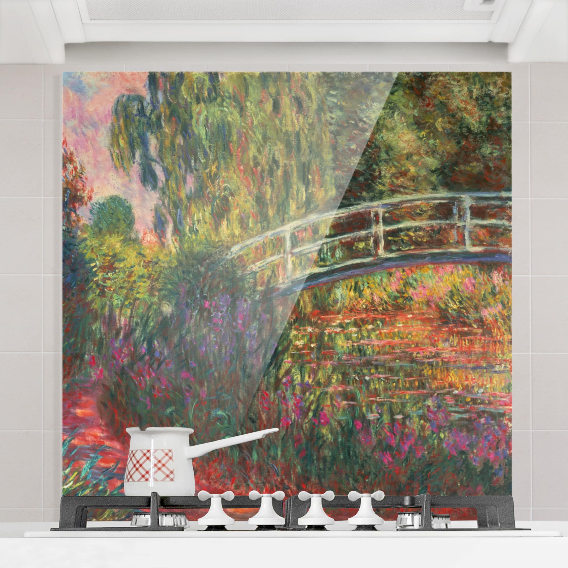 Spritzschutz Claude Monet - Japanische Brücke im Garten von Giverny