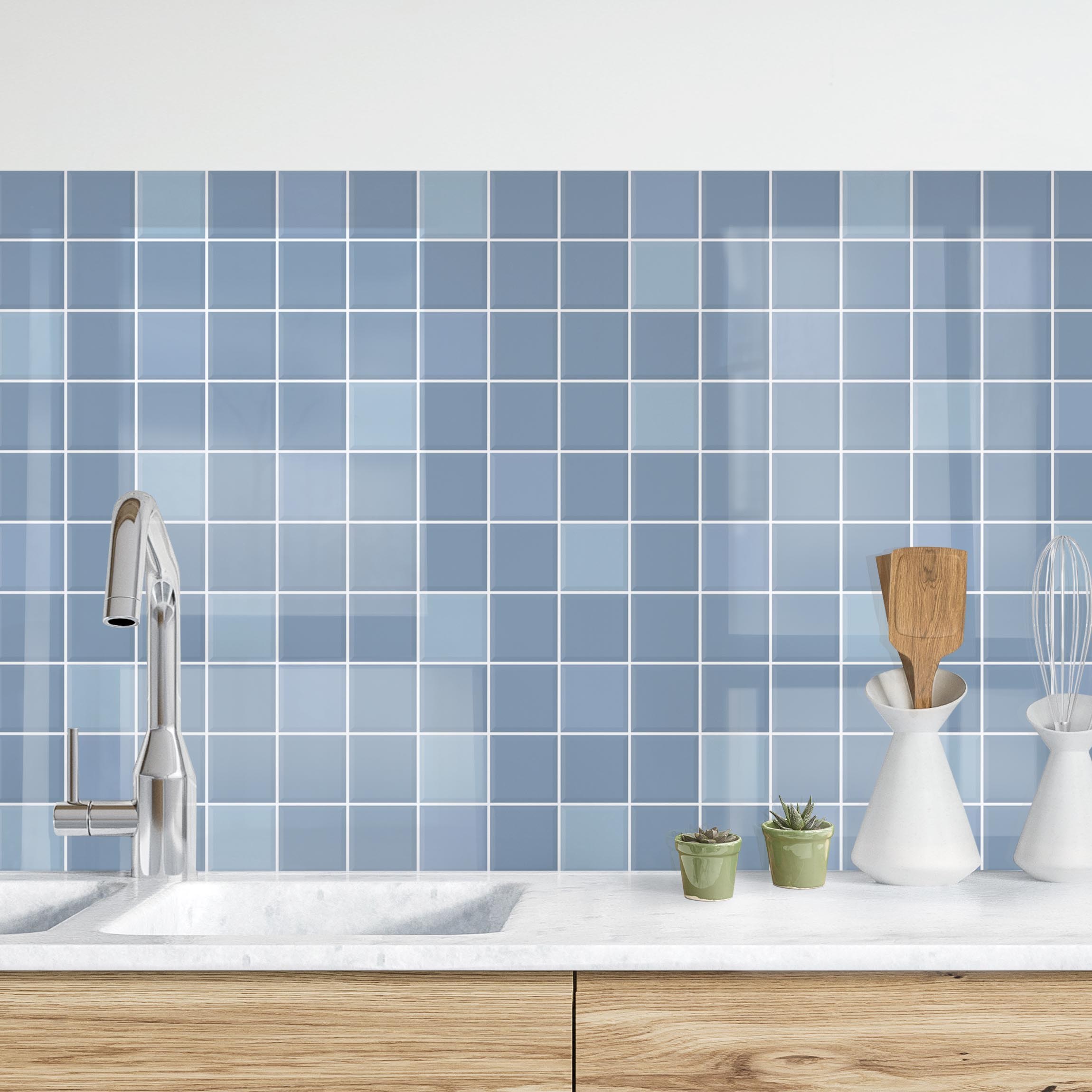 Küchenrückwand Mosaik Fliesen - Hellblau