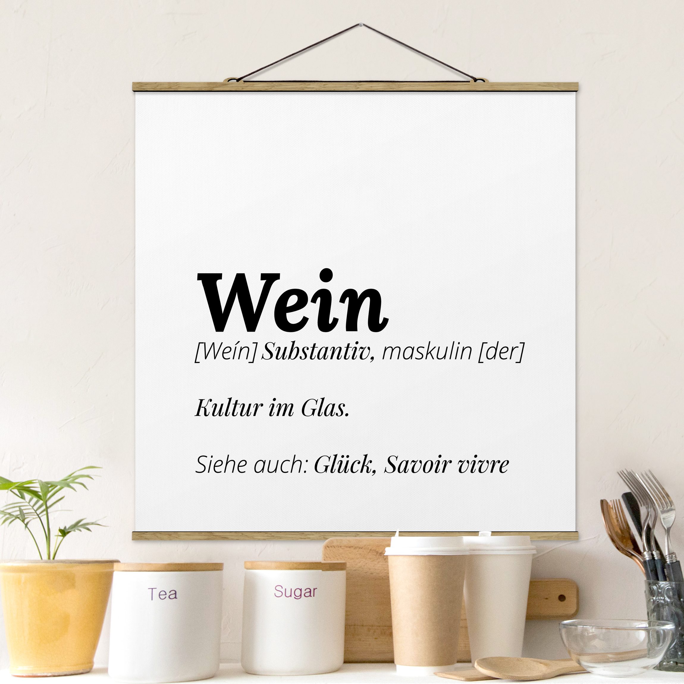 Stoffbild - Quadrat Die Definition von Wein