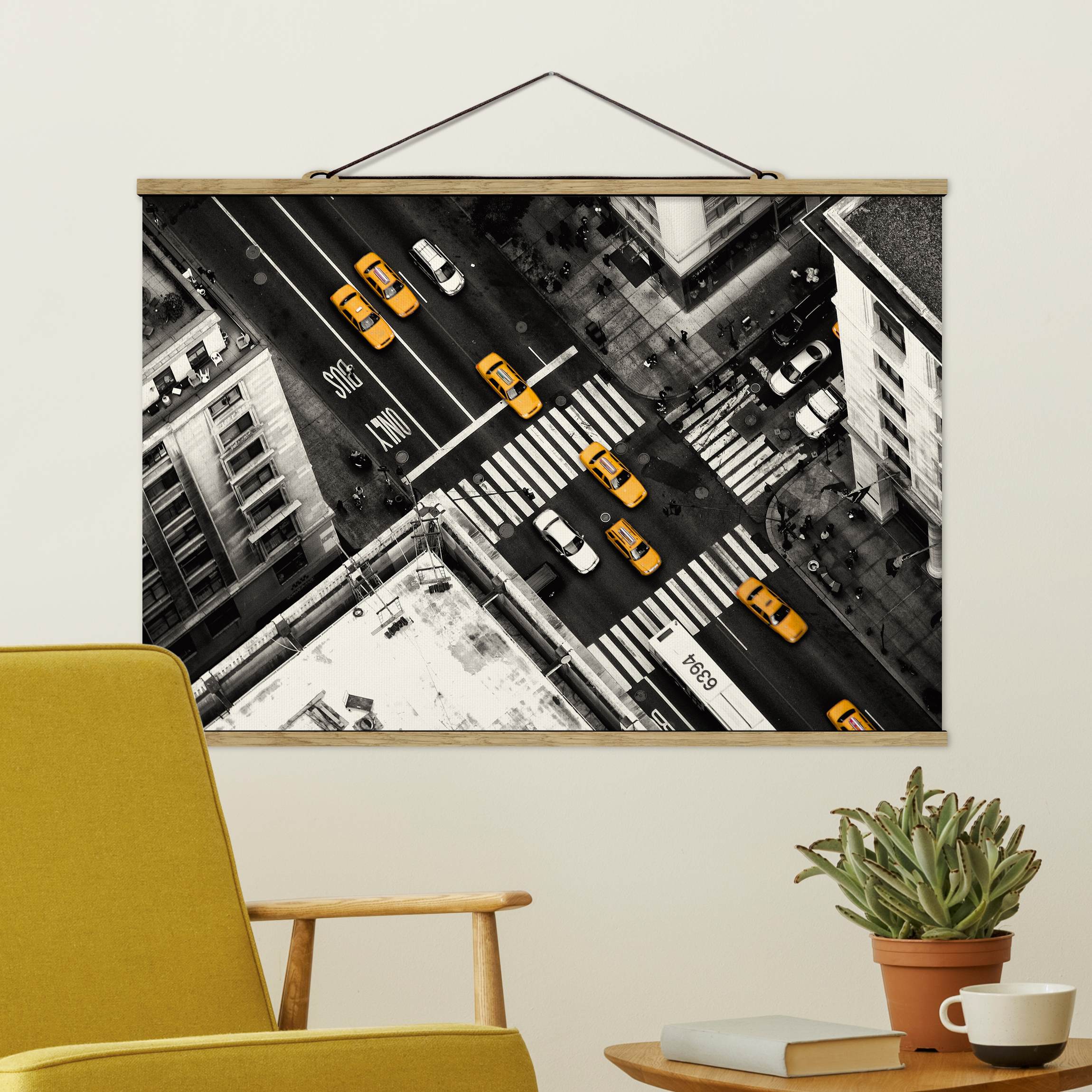 Stoffbild - Querformat New York City Cabs