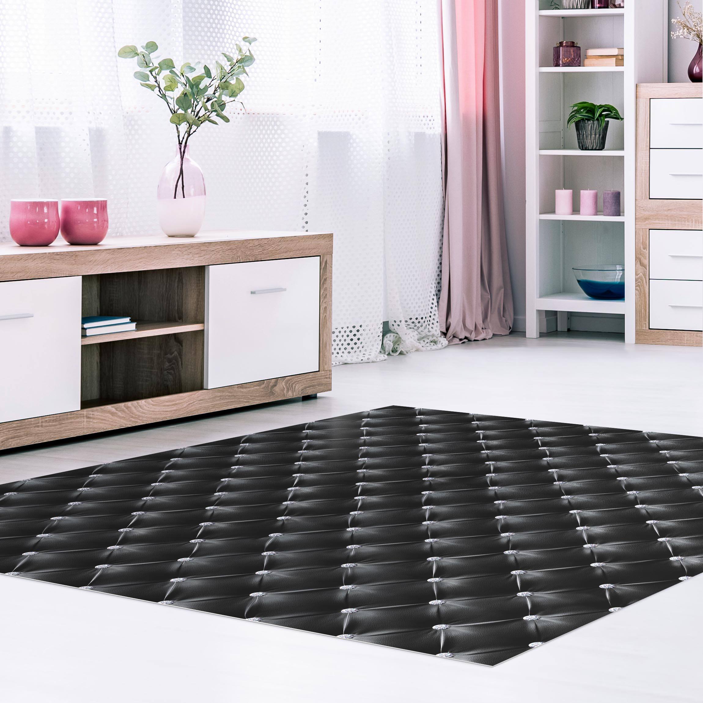 Vinylteppich Diamant Schwarz Luxus
