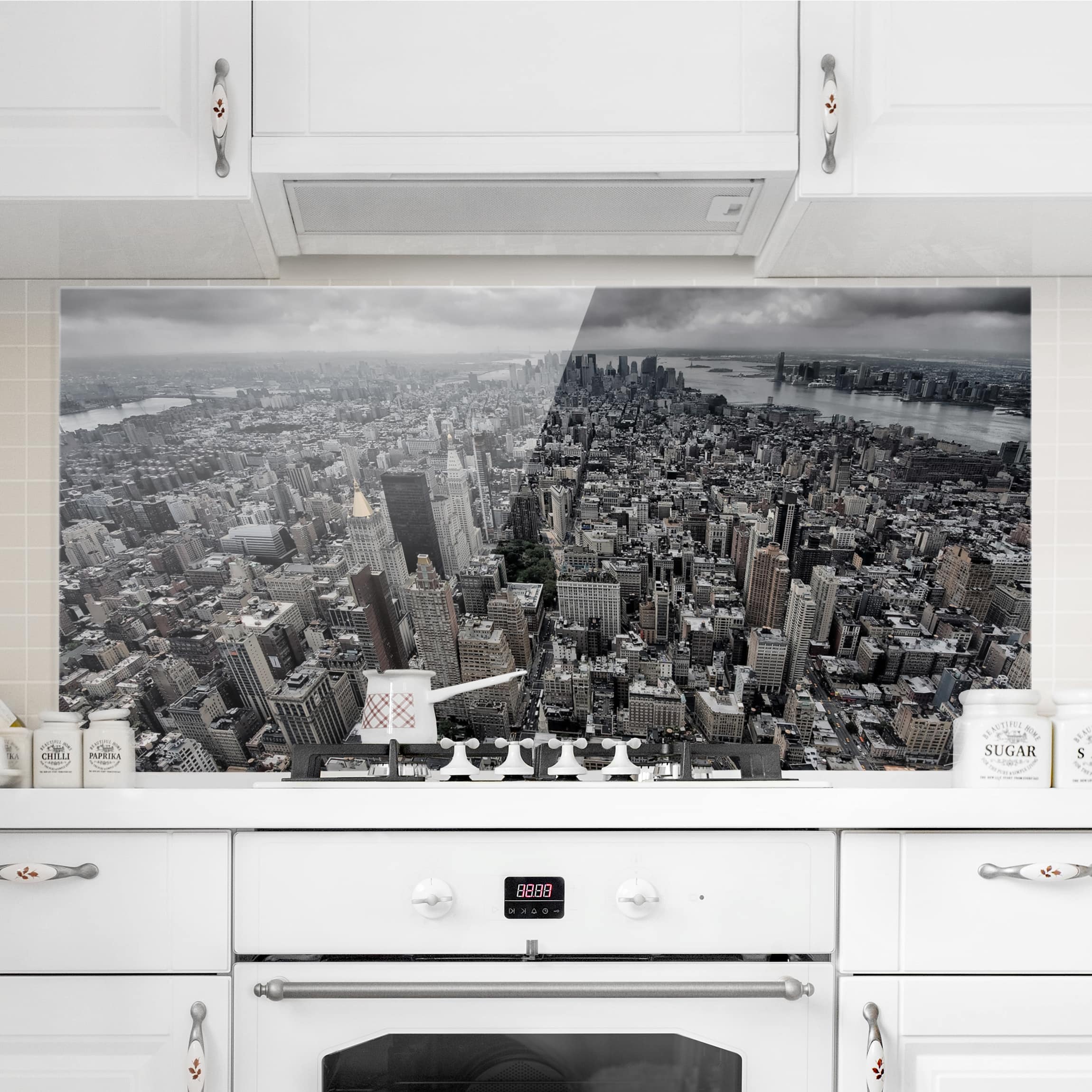 Glas Spritzschutz - Querformat 2:1 Blick über Manhattan