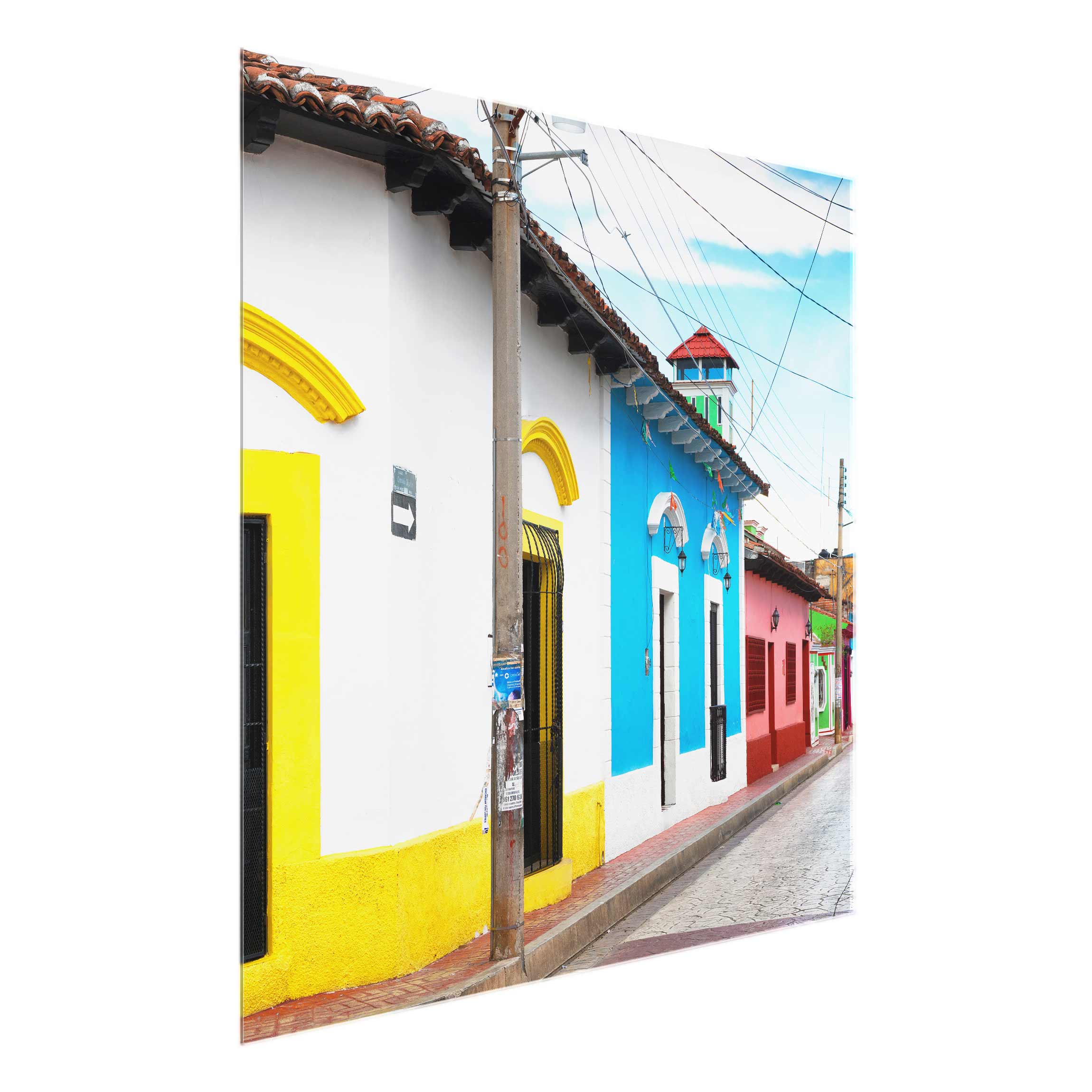 Glasbild Architektur & Skyline Farbige Straße