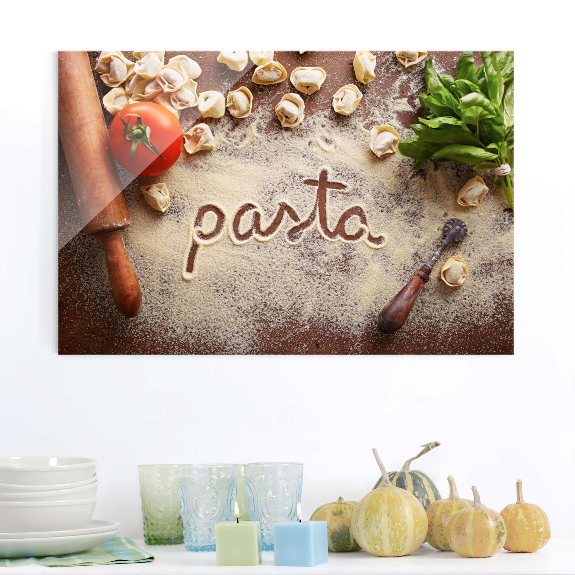 Glasbild Küche Pasta Italiana