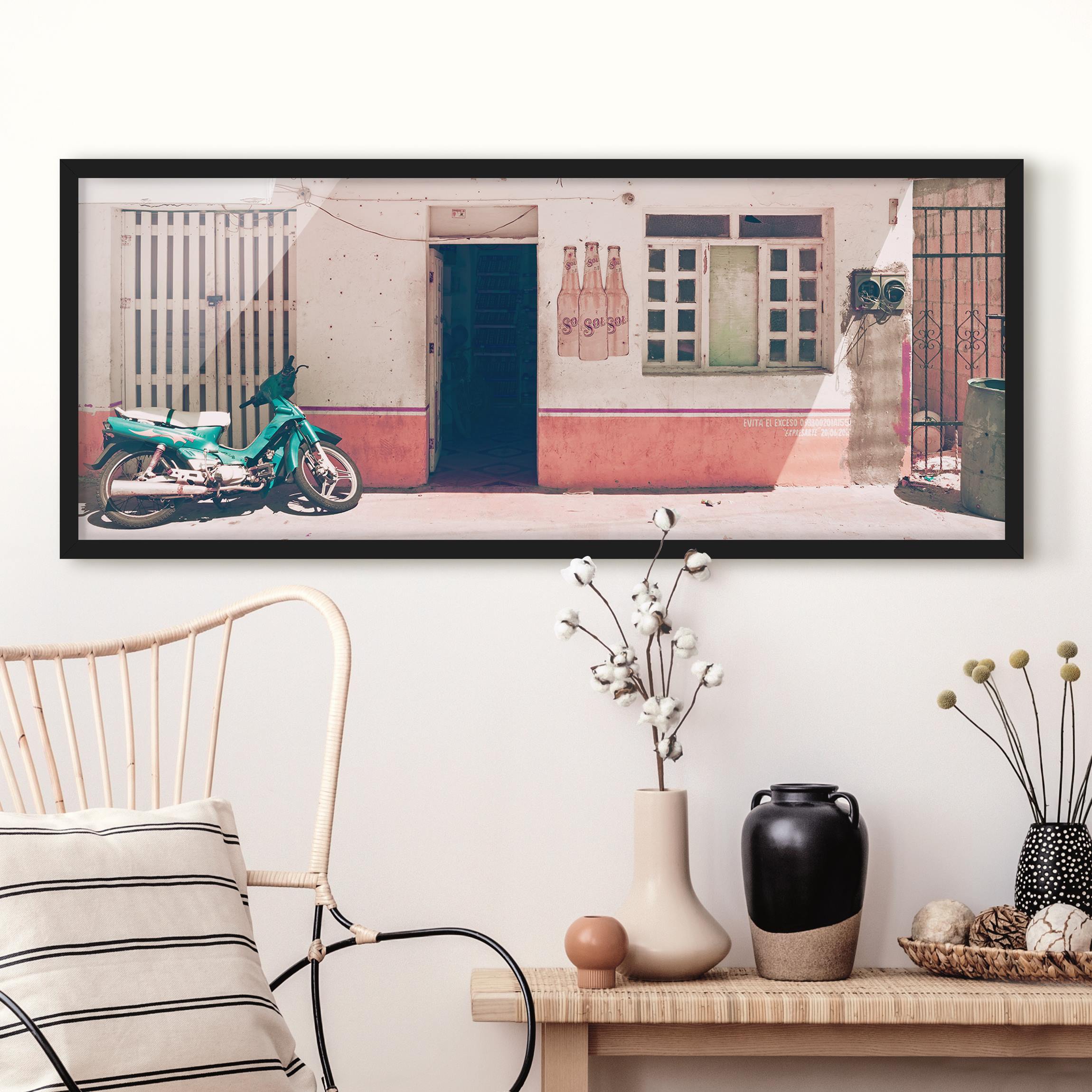 Bild mit Rahmen - Panorama Mini Supermarkt Vintage