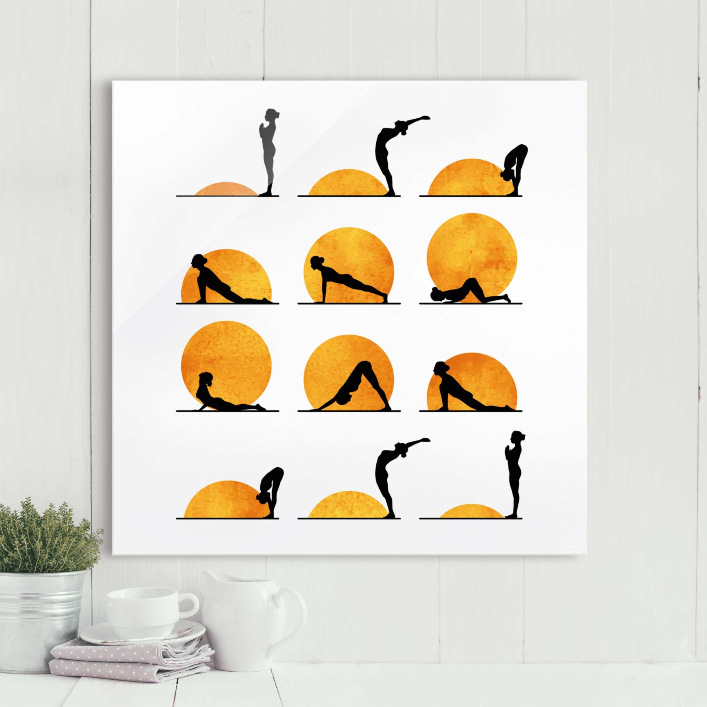 Glasbild Yoga - Der Sonnengruß