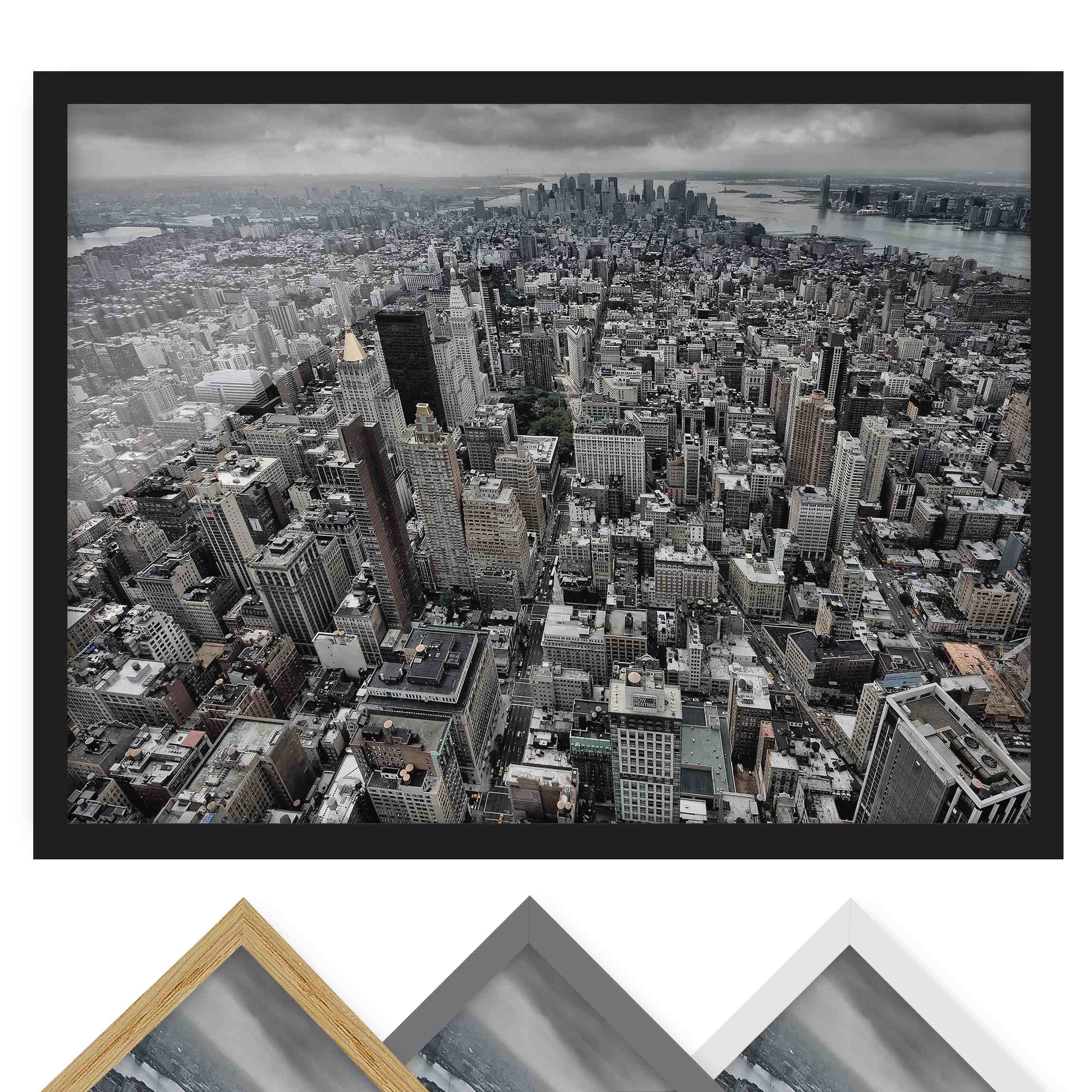 Bild mit Rahmen - Querformat Blick über Manhattan