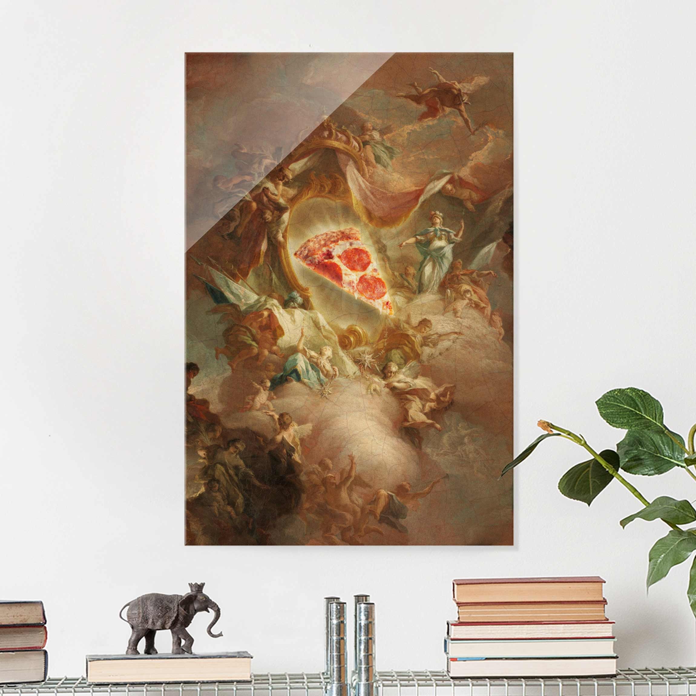 Glasbild Heilige Pizza