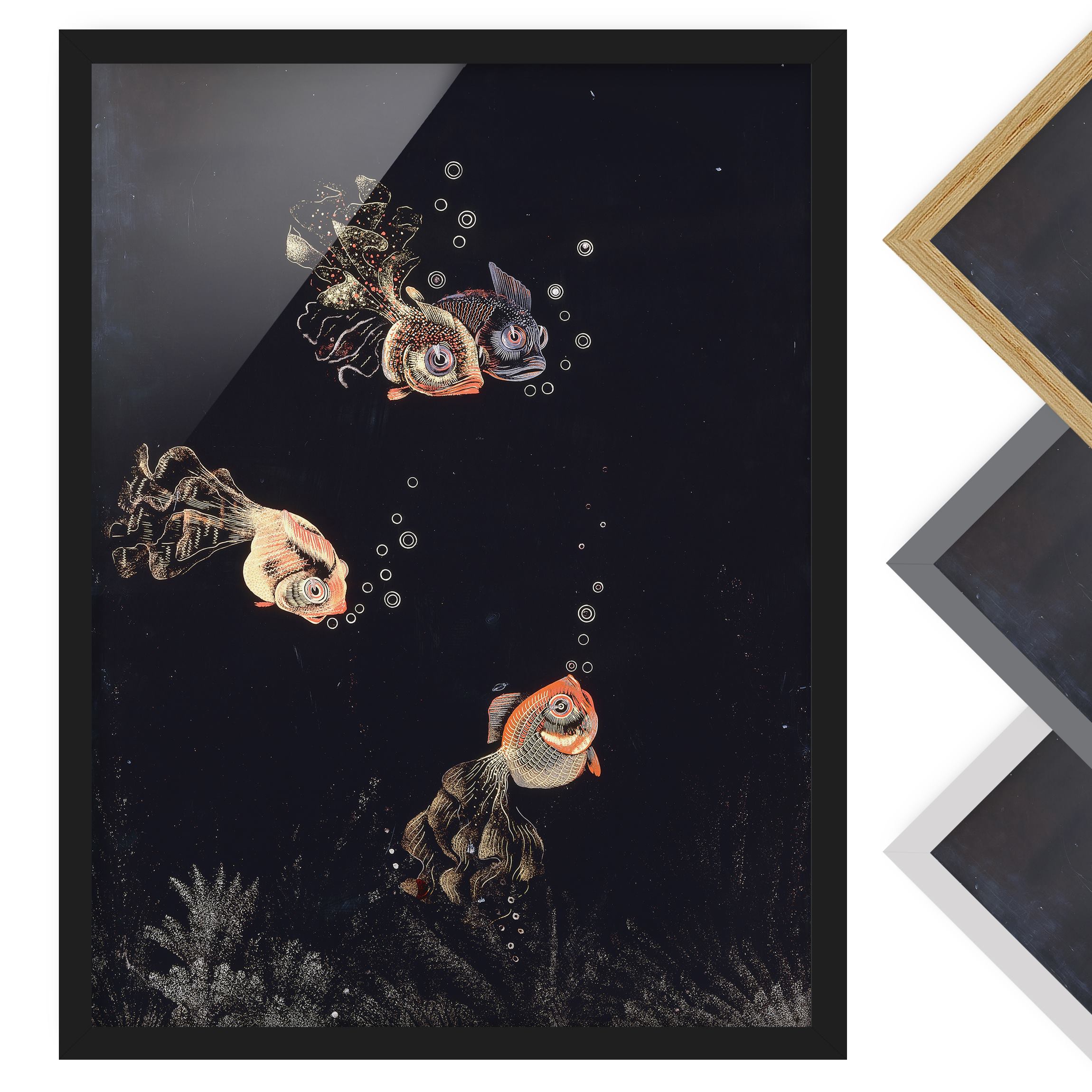 Kunstdruck mit Rahmen Jean Dunand - Unterwasser Szene