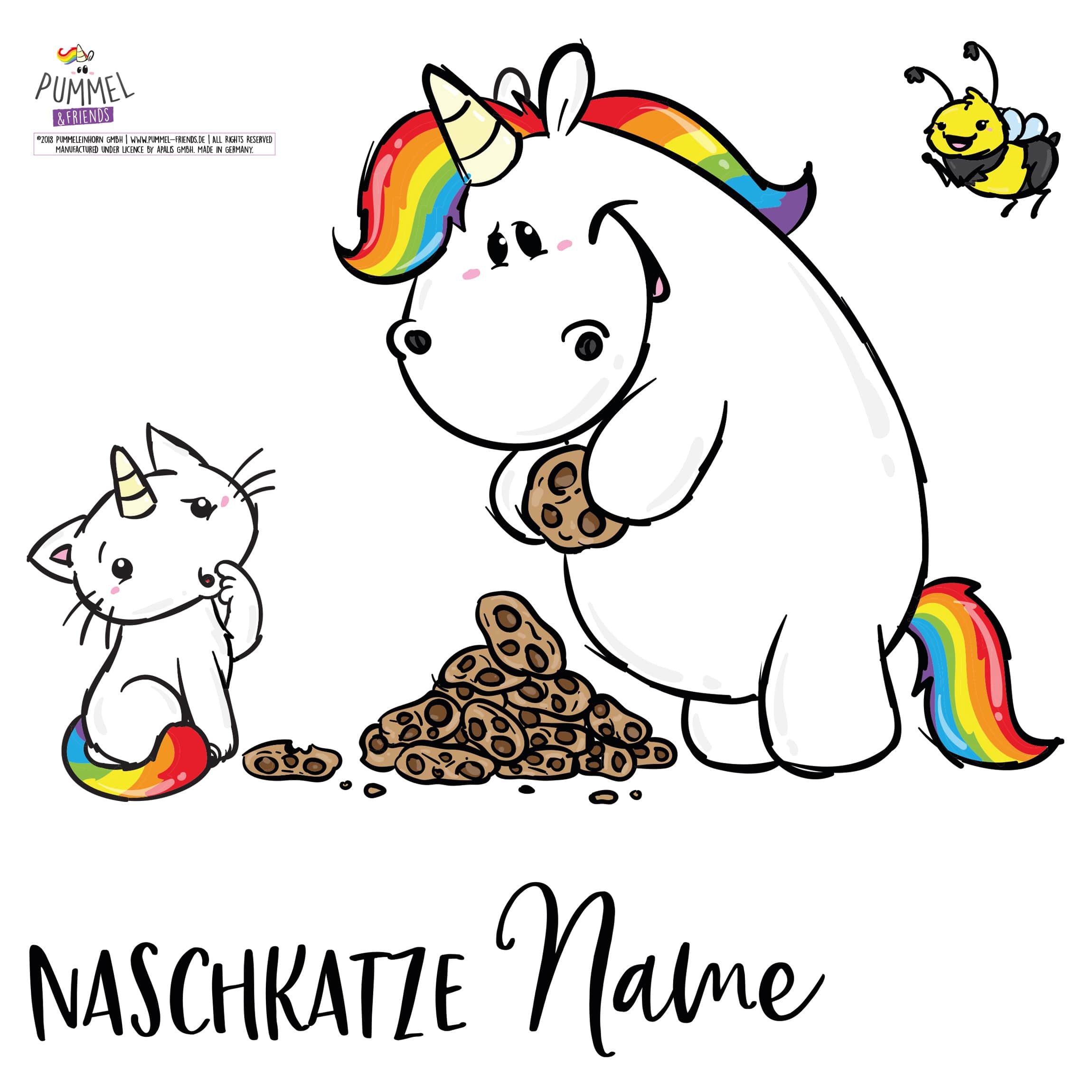 Wunschtext-Wandtattoo Pummeleinhorn - Purricon Naschkatze Set