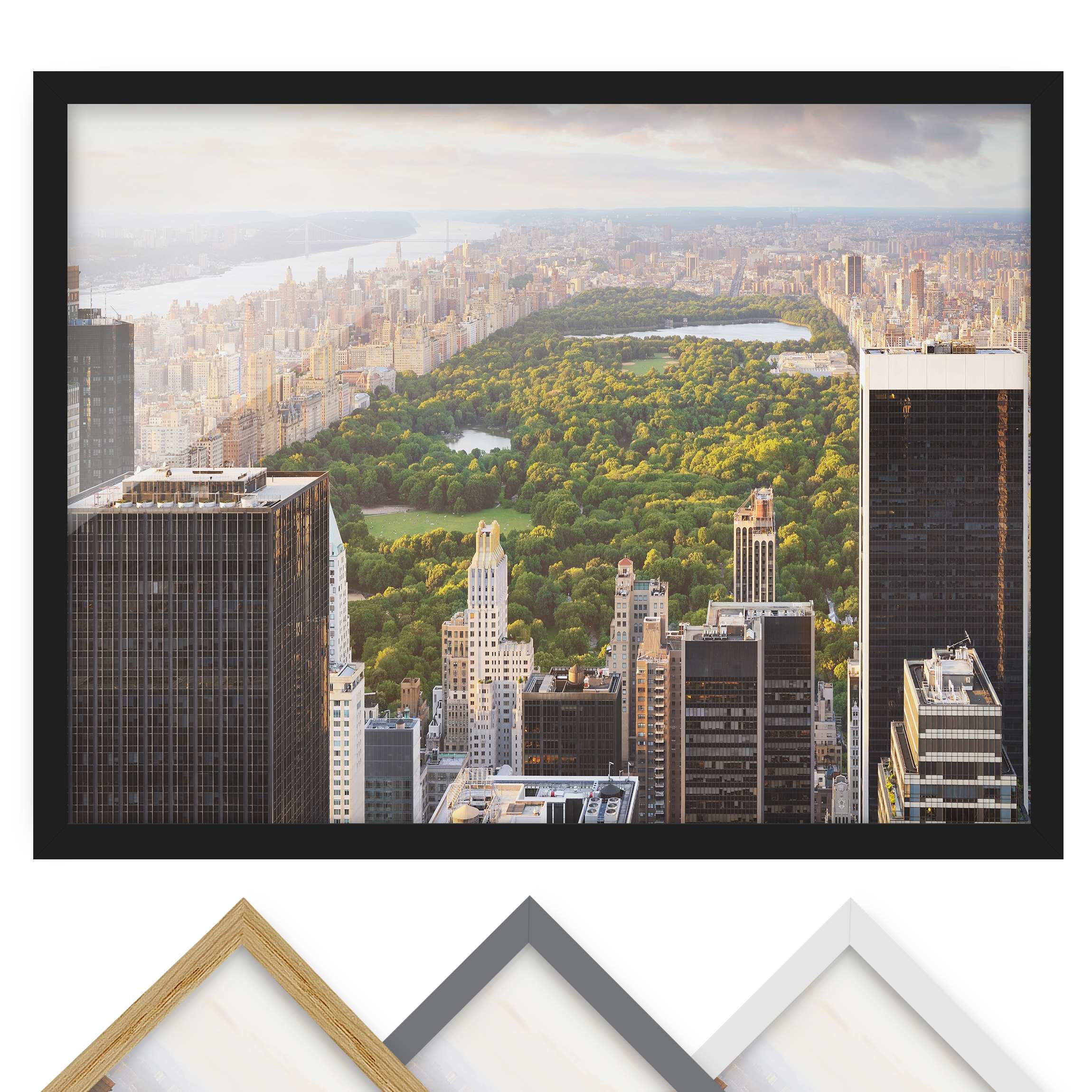 Bild mit Rahmen - Querformat Blick über den Central Park