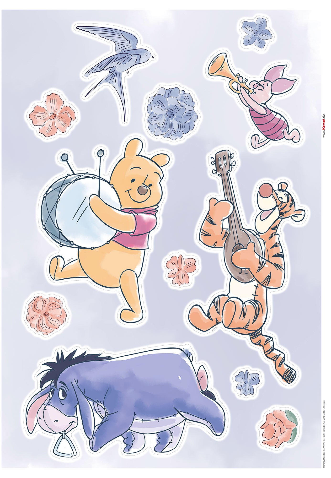 Wandtattoo Winnie the Pooh - Flowers & Music