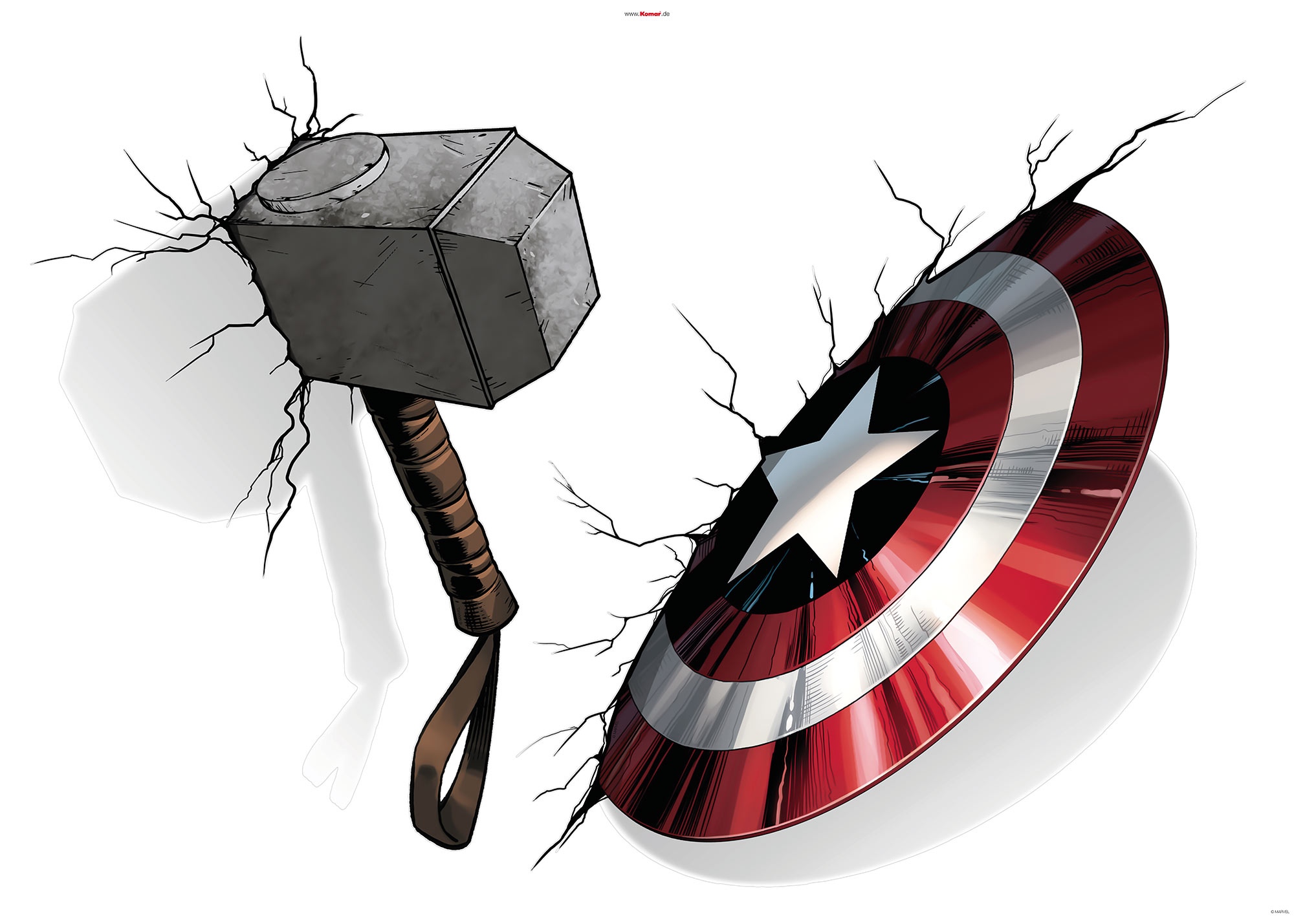 Wandtattoo Avengers Hammer & Shield