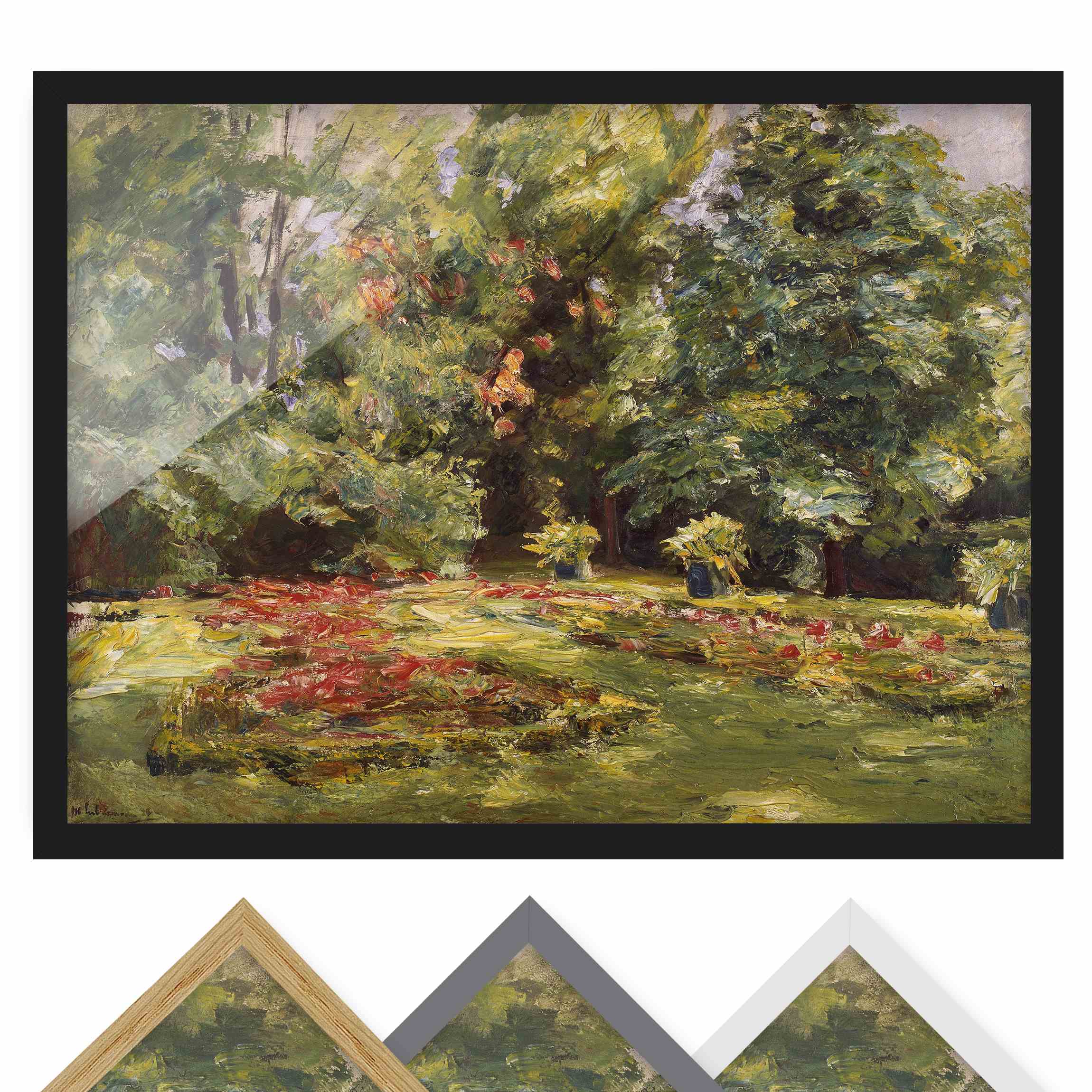 Bild mit Rahmen - Querformat Max Liebermann - Blumenterrasse im Wannseegarten