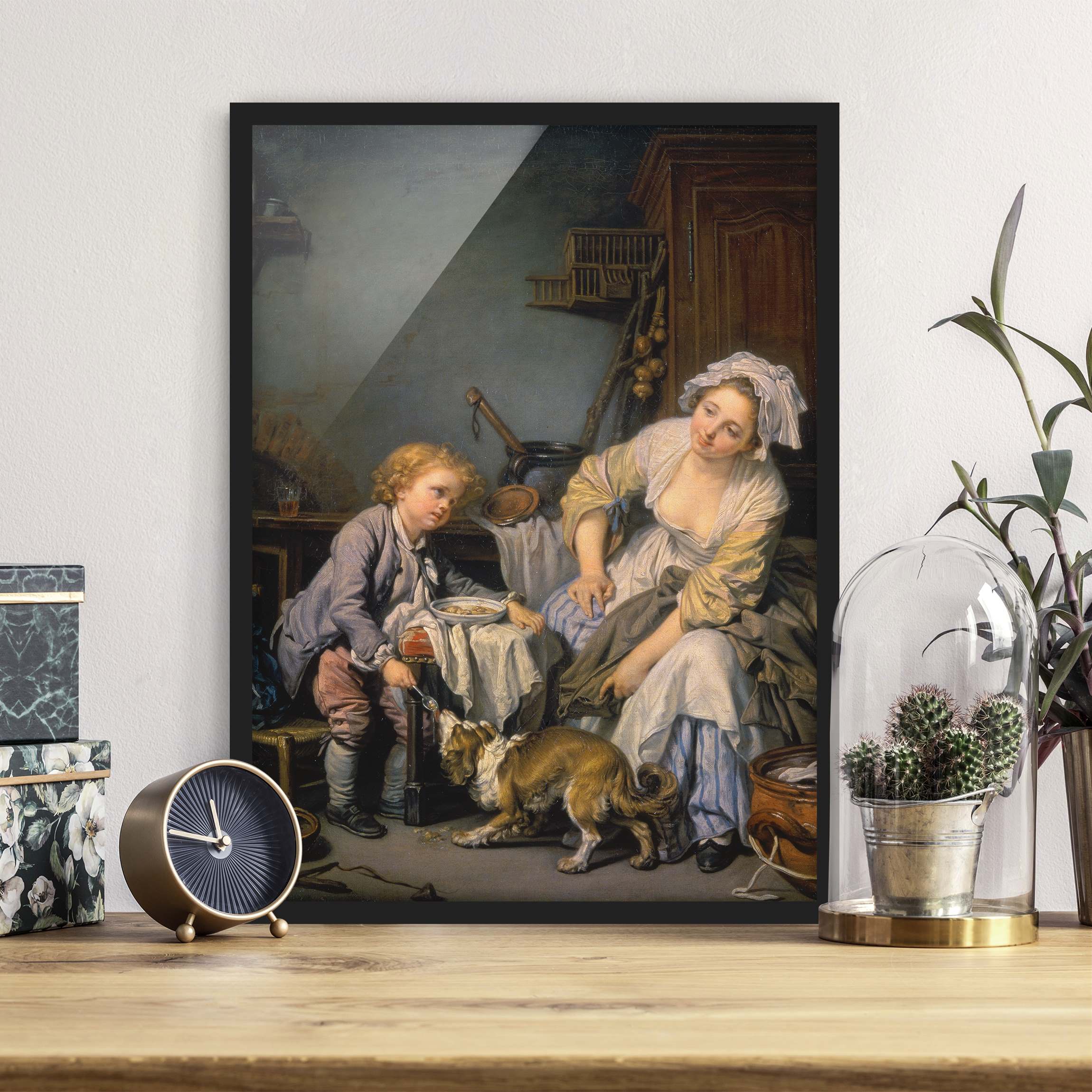 Kunstdruck mit Rahmen Jean Baptiste Greuze - Das verwöhnte Kind
