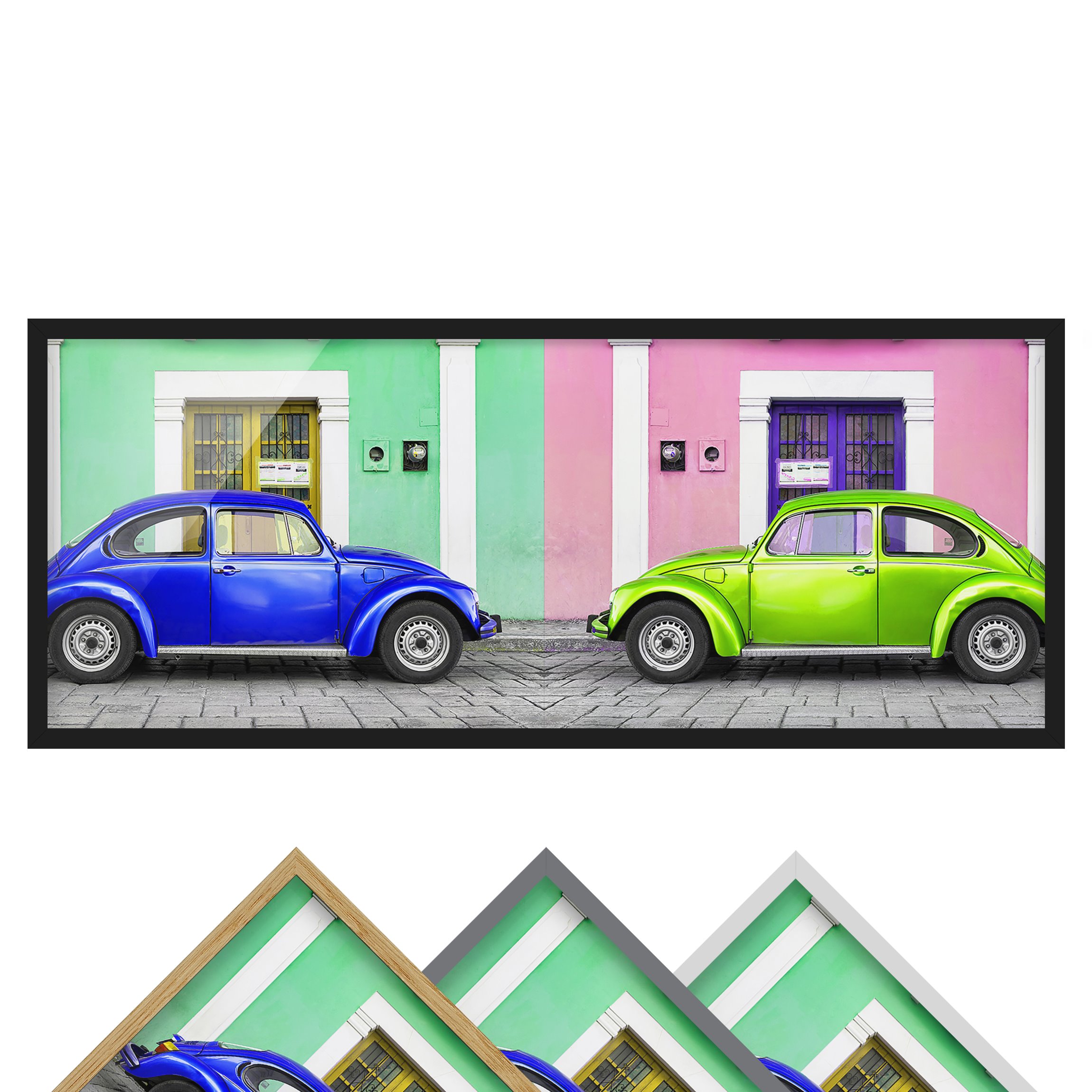 Architektur & Skyline Bild mit Rahmen Farbige Beetles