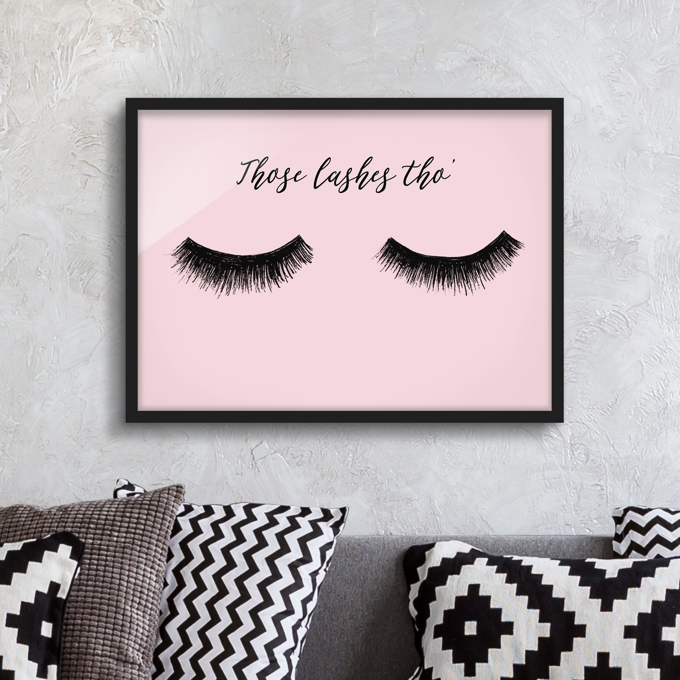 Spruch Bild mit Rahmen Wimpern Chat - Lashes