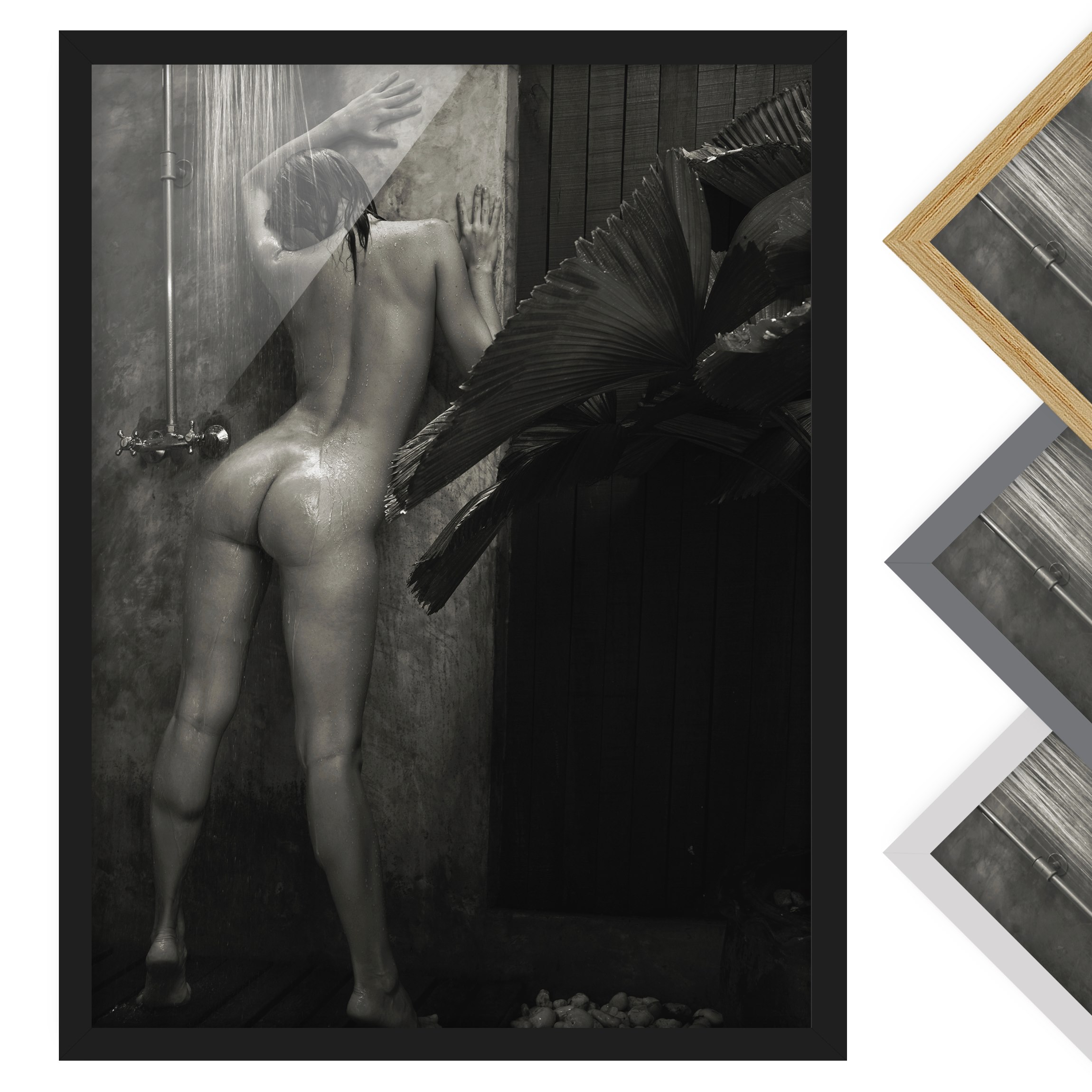 Bild mit Rahmen - Hochformat Tropische Dusche