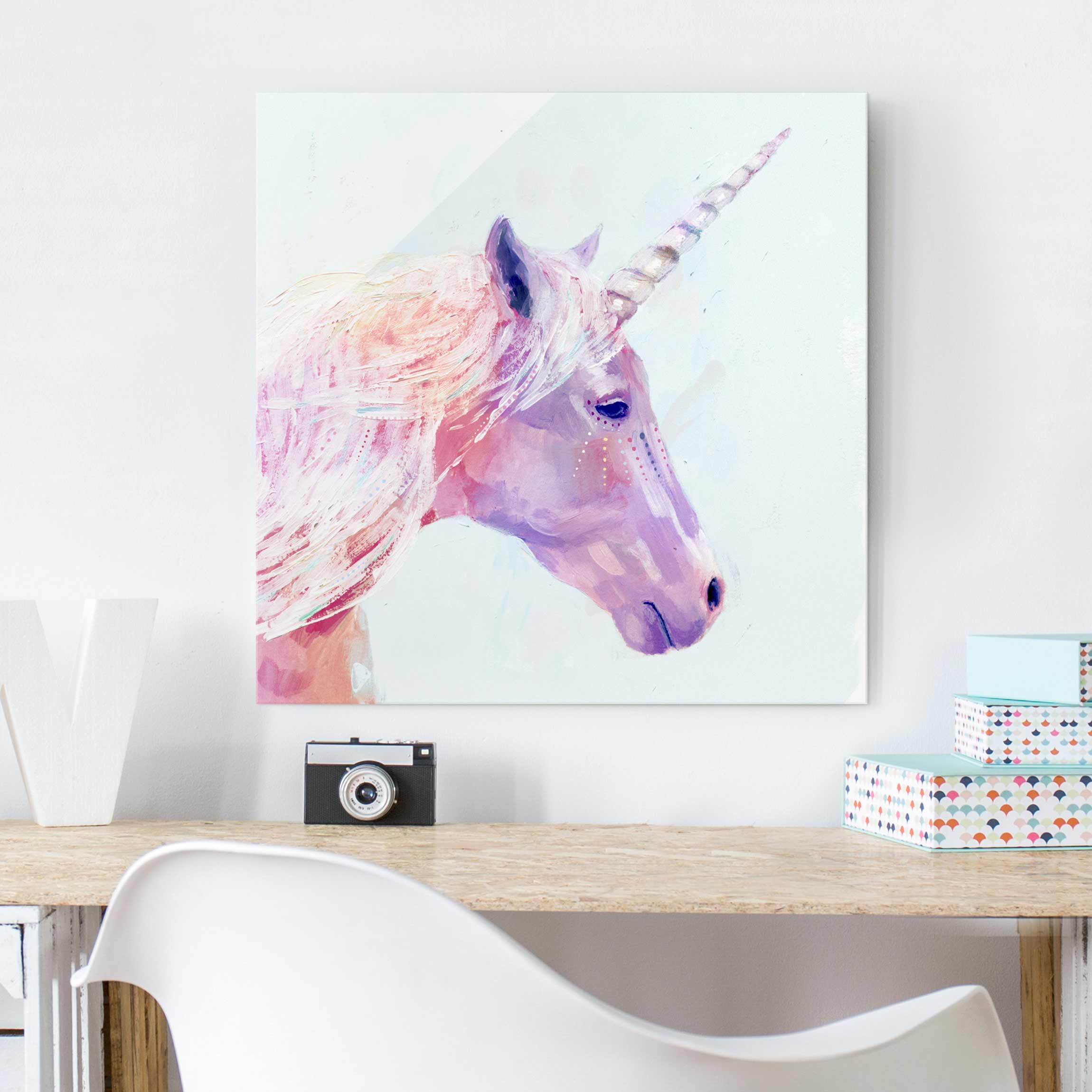 Glasbild Mystisches Einhorn I