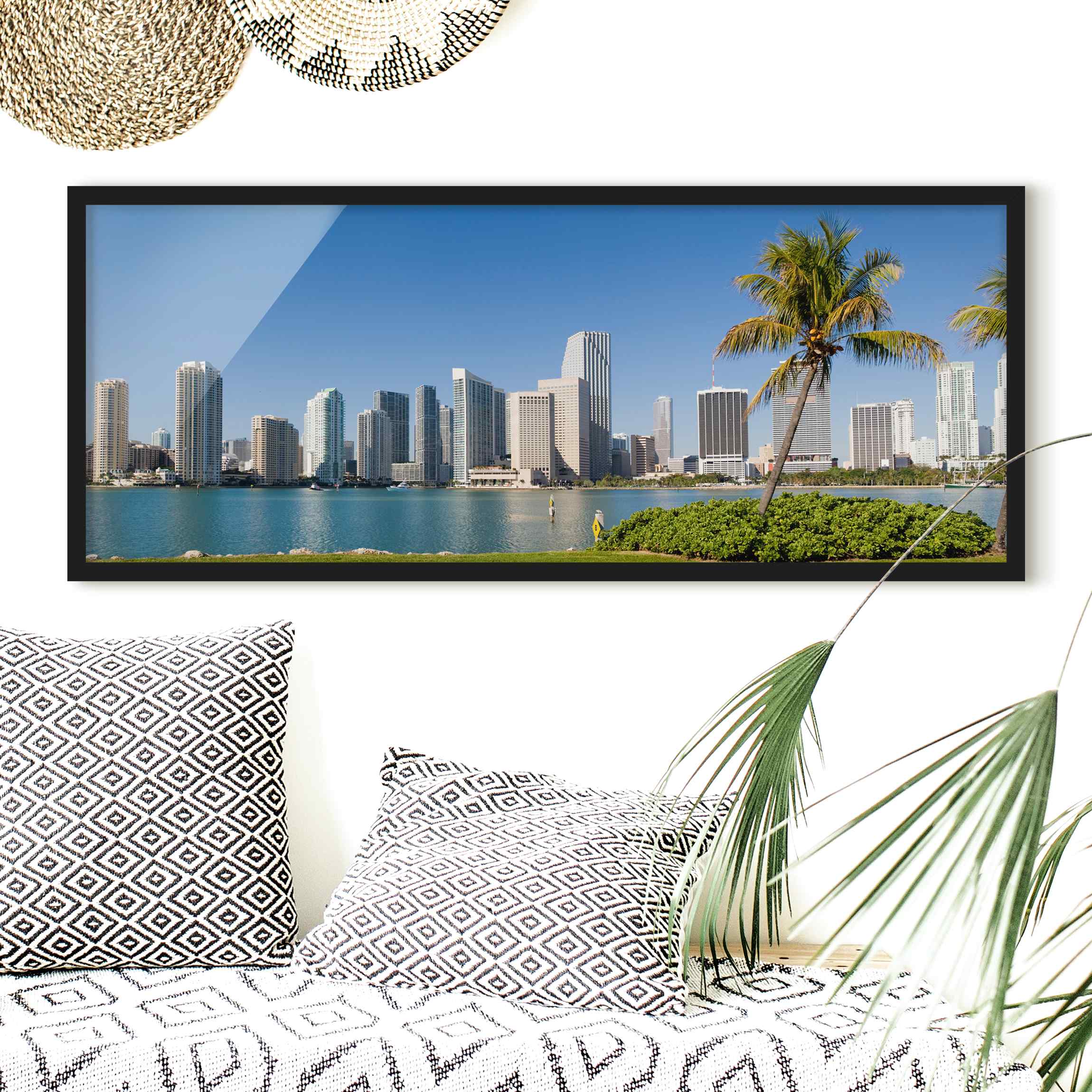Bild mit Rahmen - Panorama Miami Beach Skyline