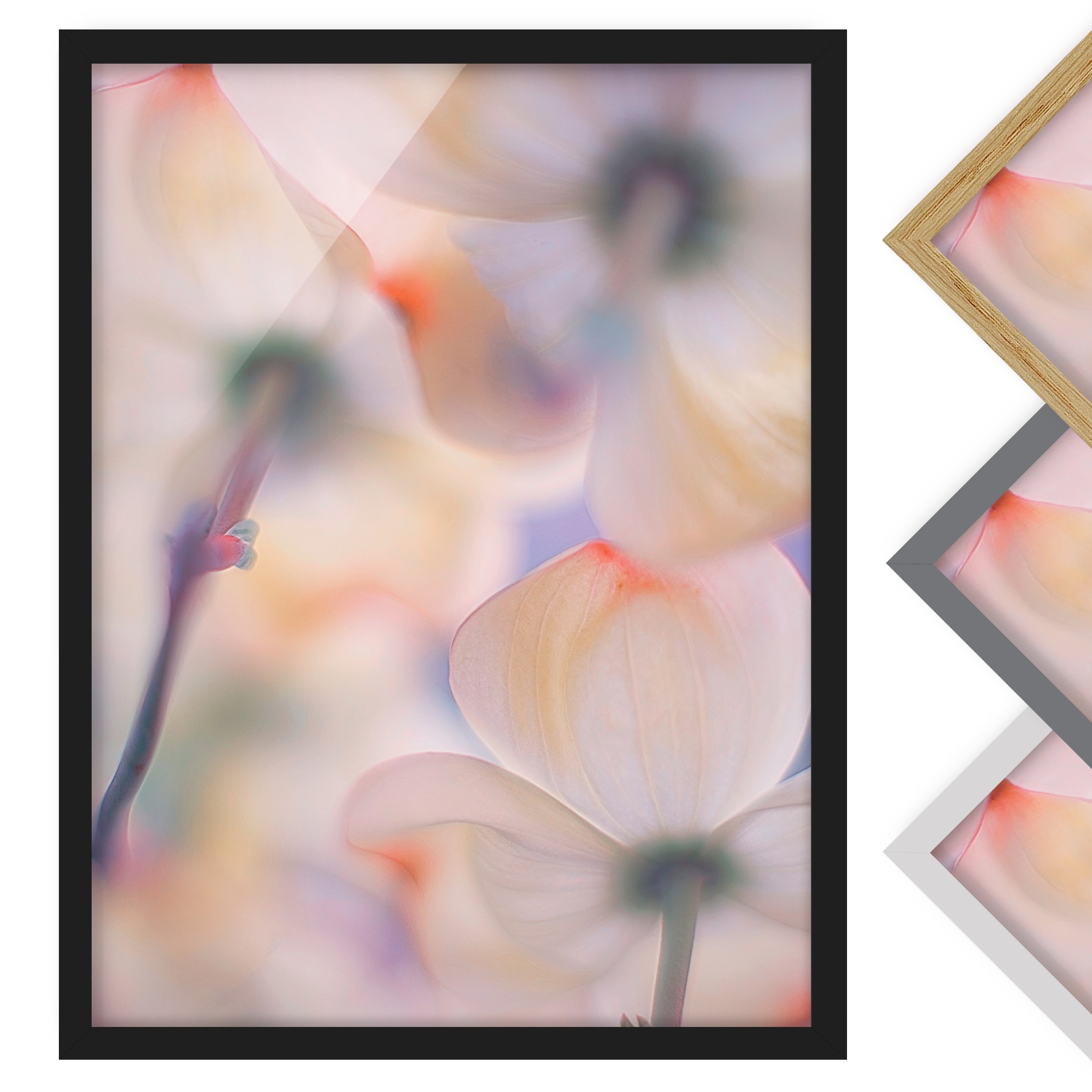 Bild mit Rahmen - Hochformat Unter Blüten