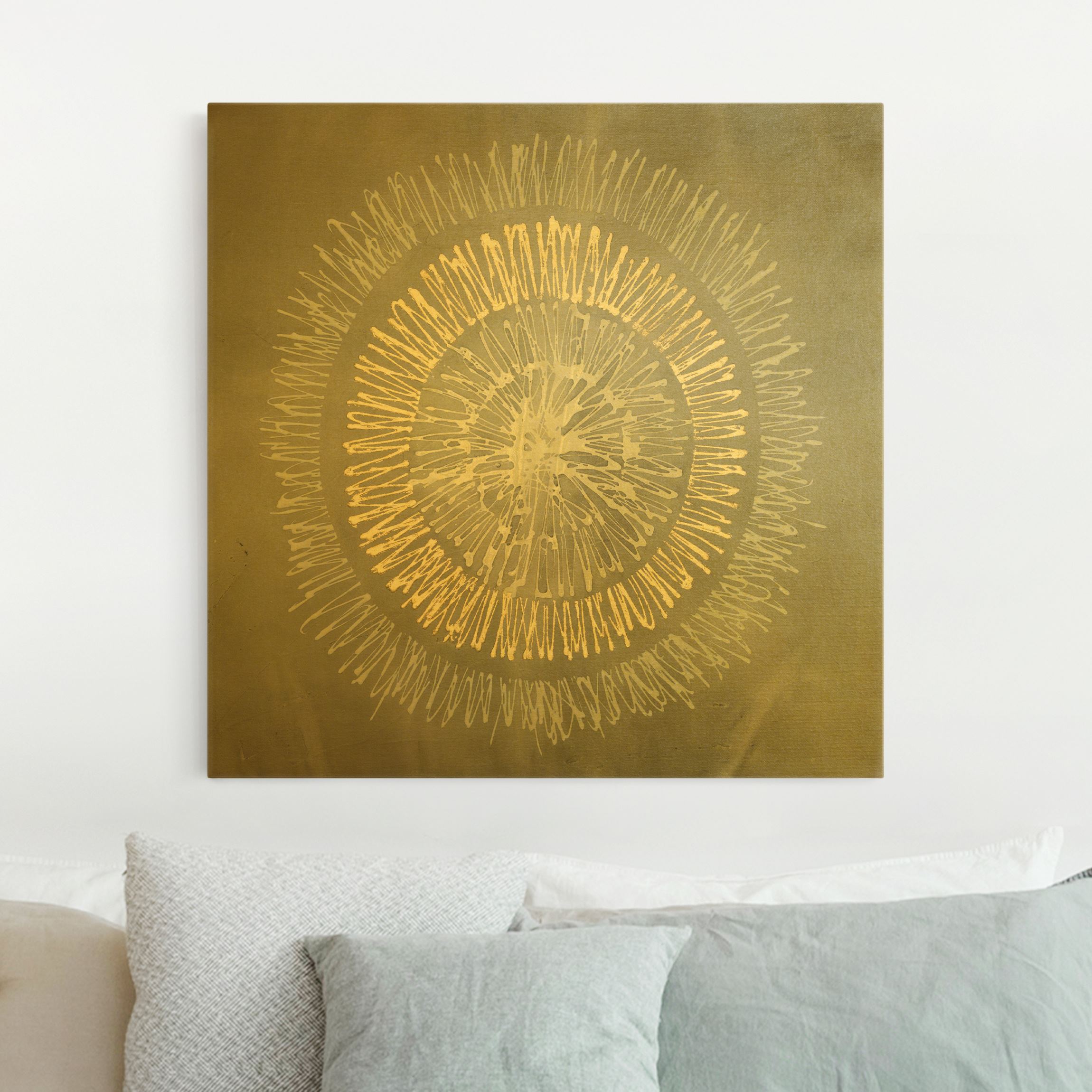 Leinwandbild Gold Polarstern Grau Gold II