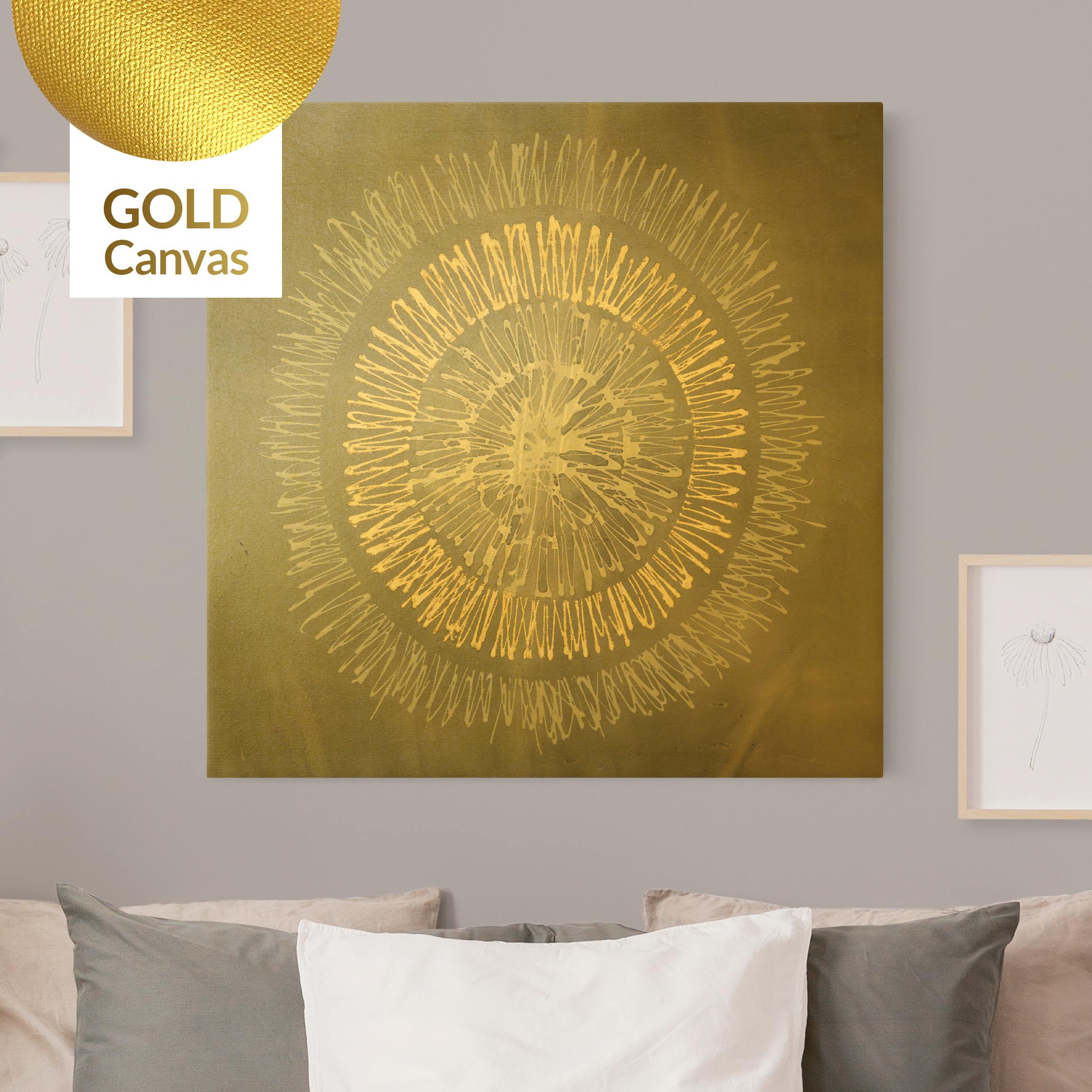 Leinwandbild Gold Polarstern Grau Gold II