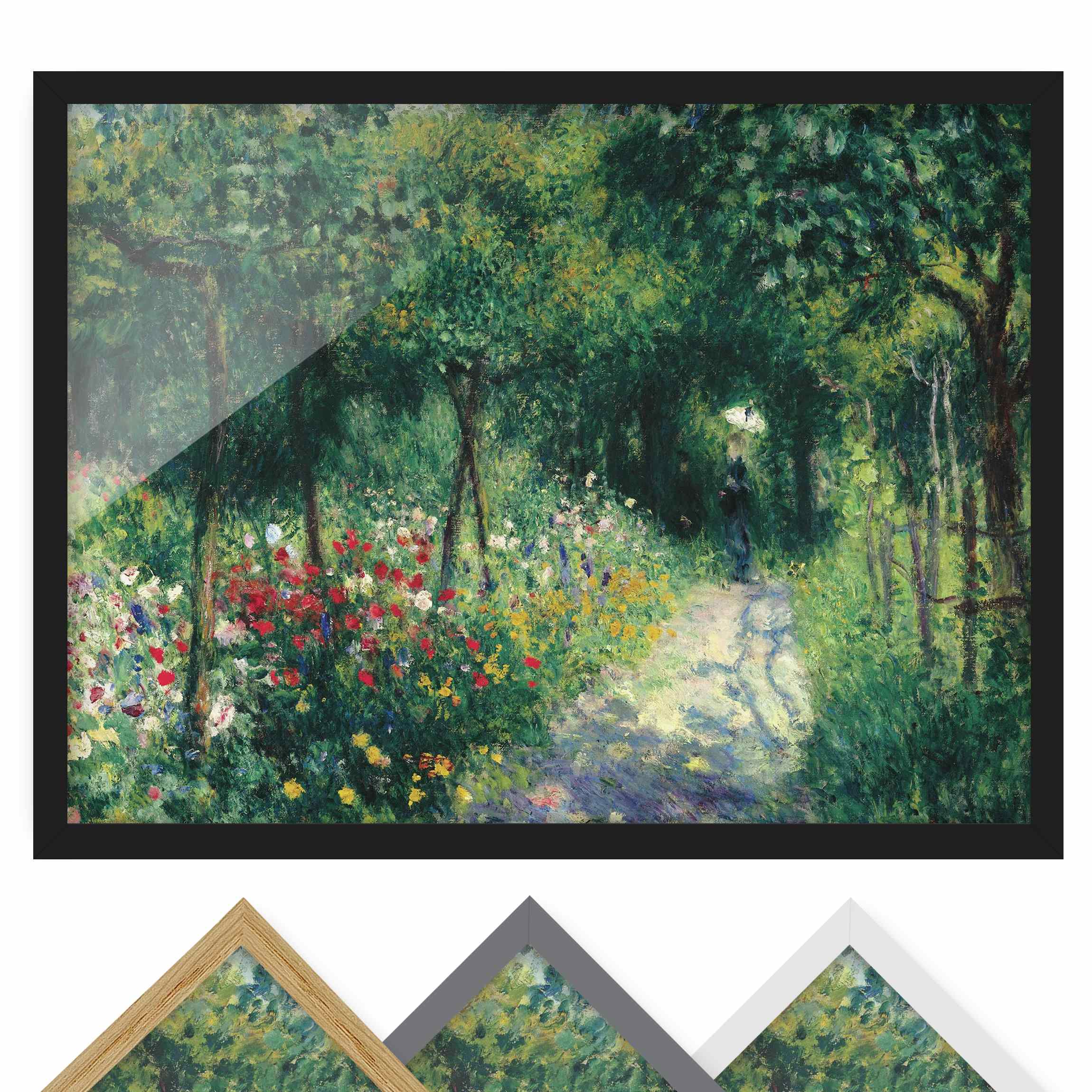 Bild mit Rahmen - Querformat Auguste Renoir - Frauen im Garten