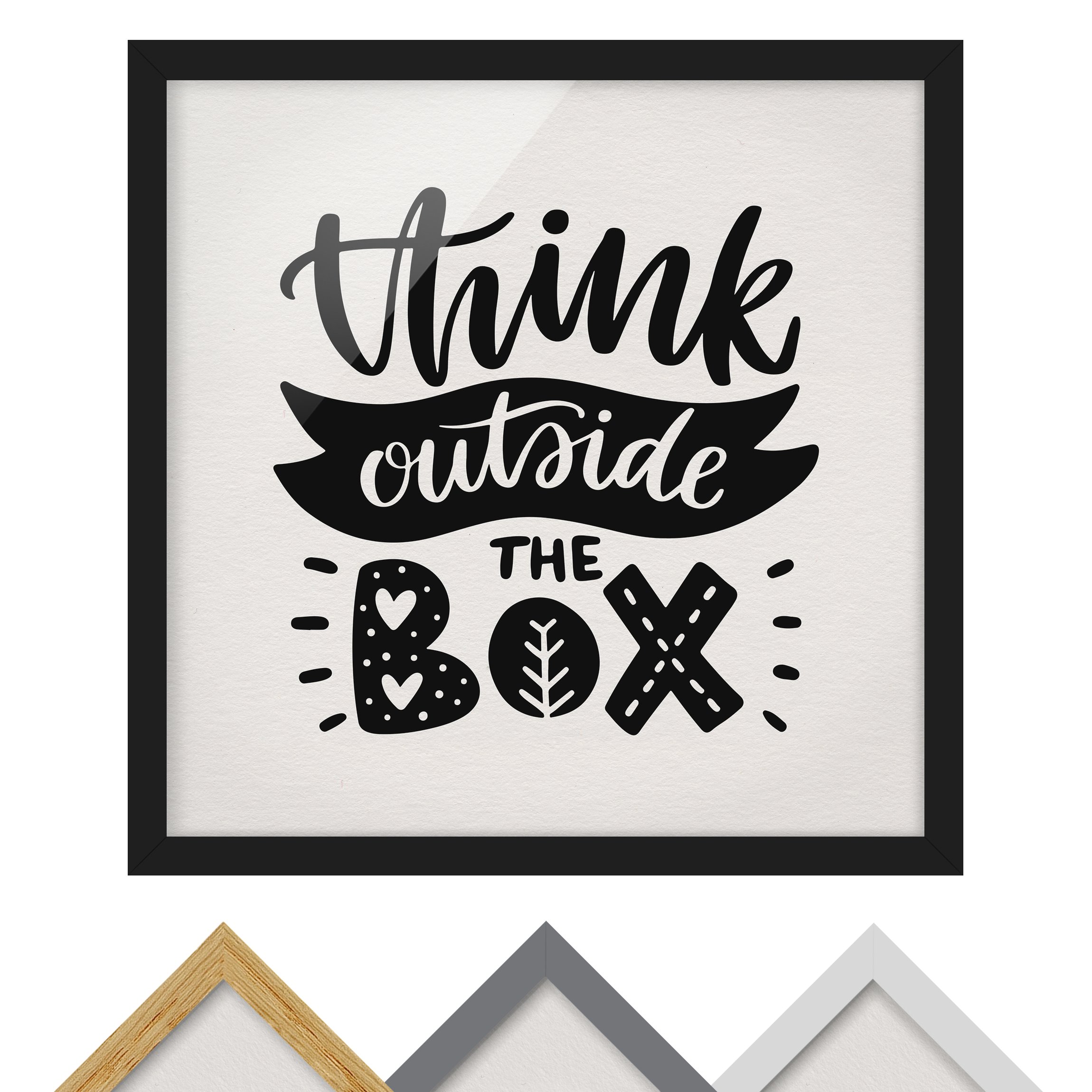 Bild mit Rahmen - Quadrat Think outside the box