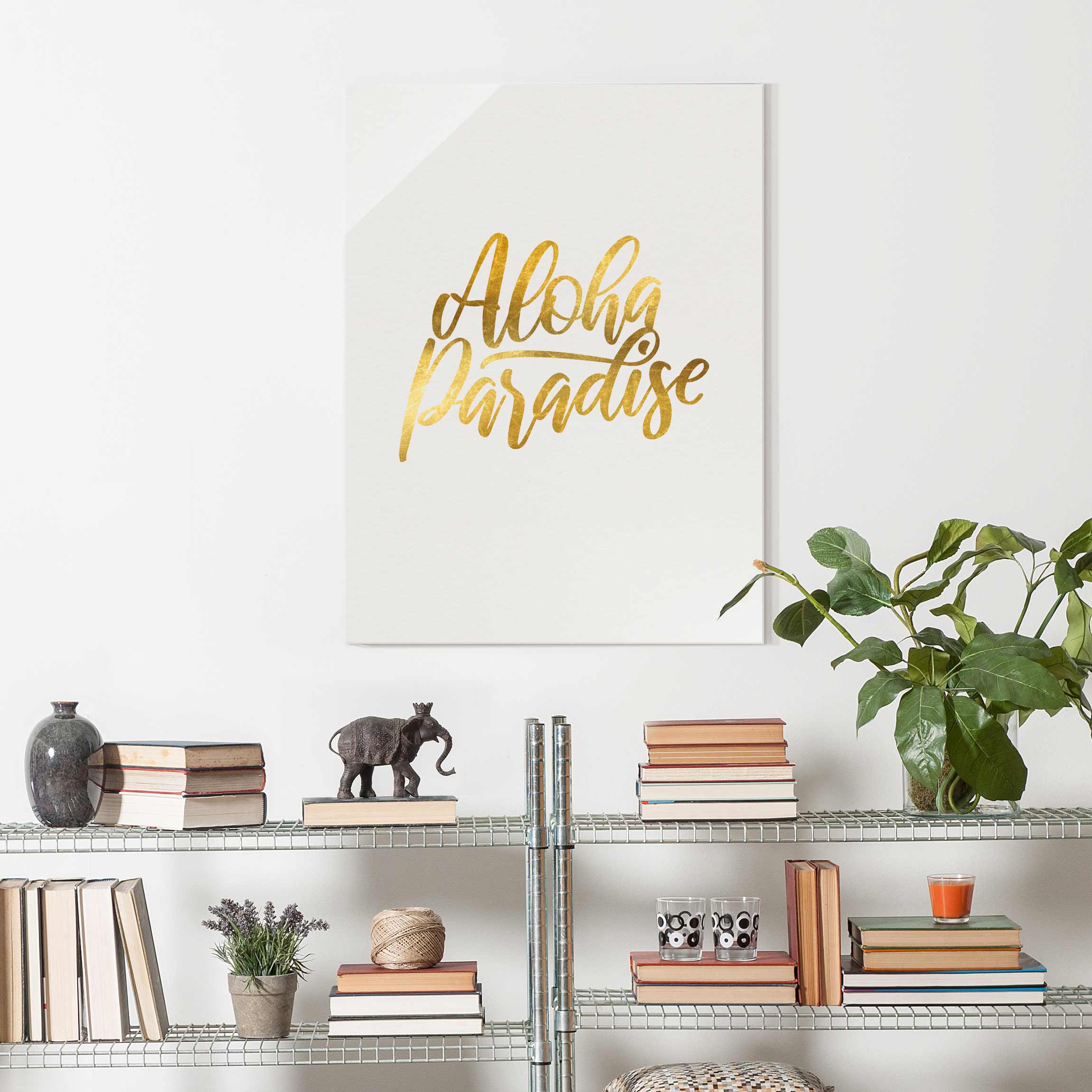 Glasbild Gold - Aloha Paradise
