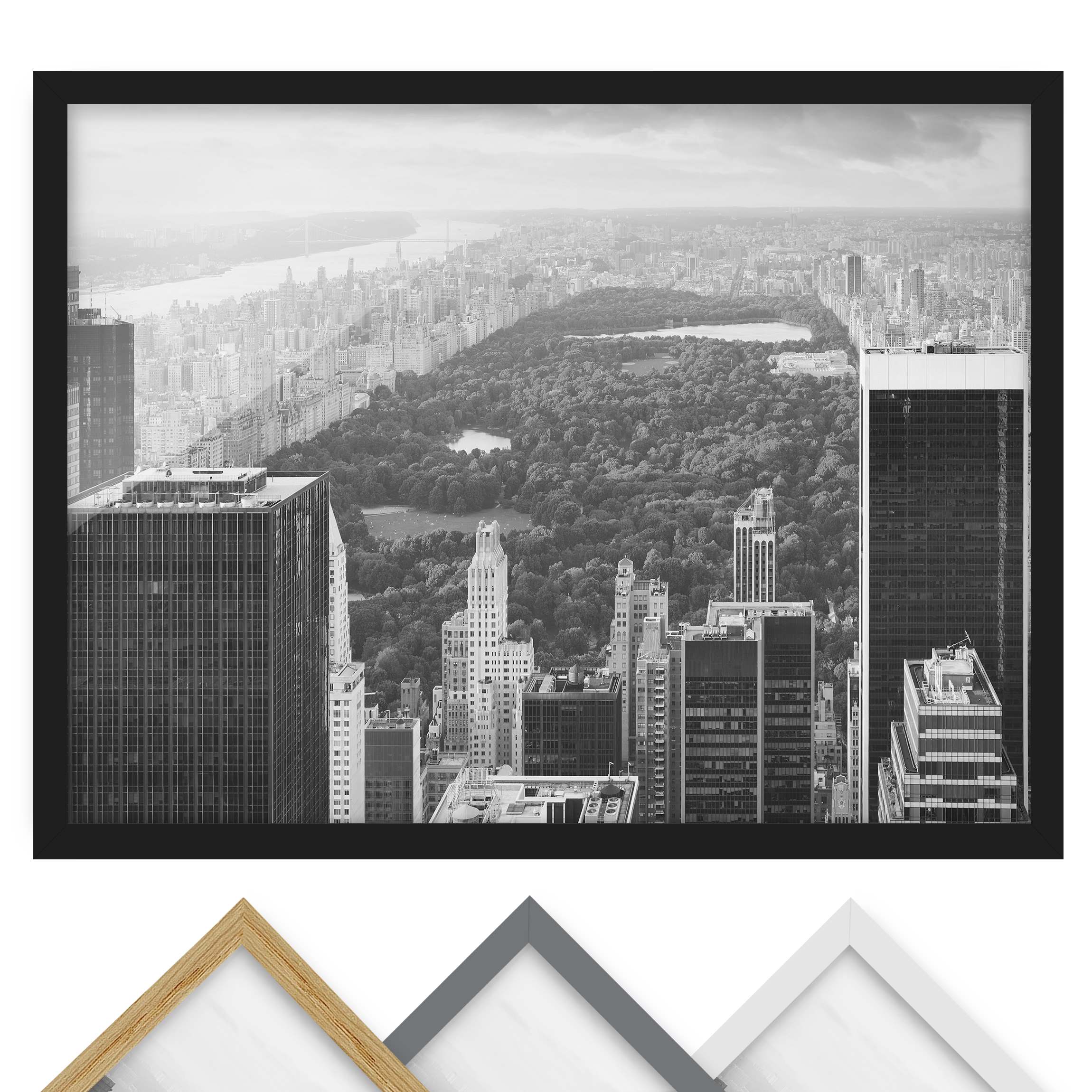 Bild mit Rahmen - Querformat Blick über den Central Park II
