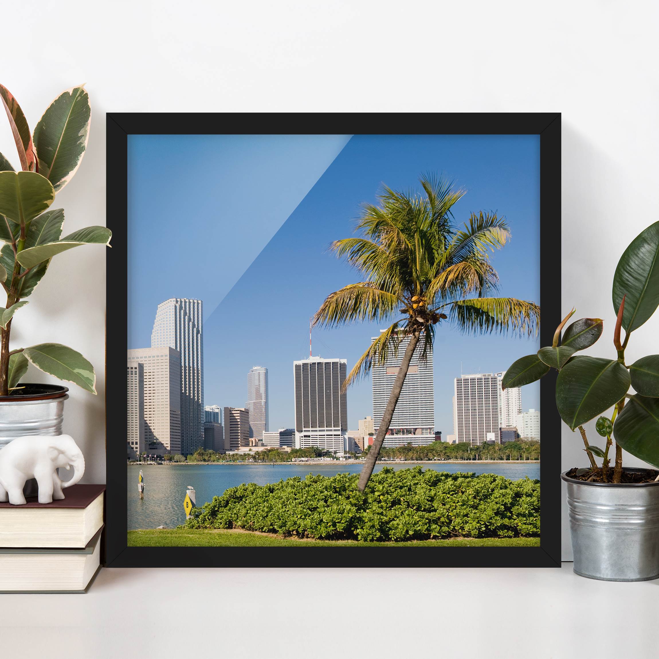 Architektur & Skyline Bild mit Rahmen Miami Beach Skyline