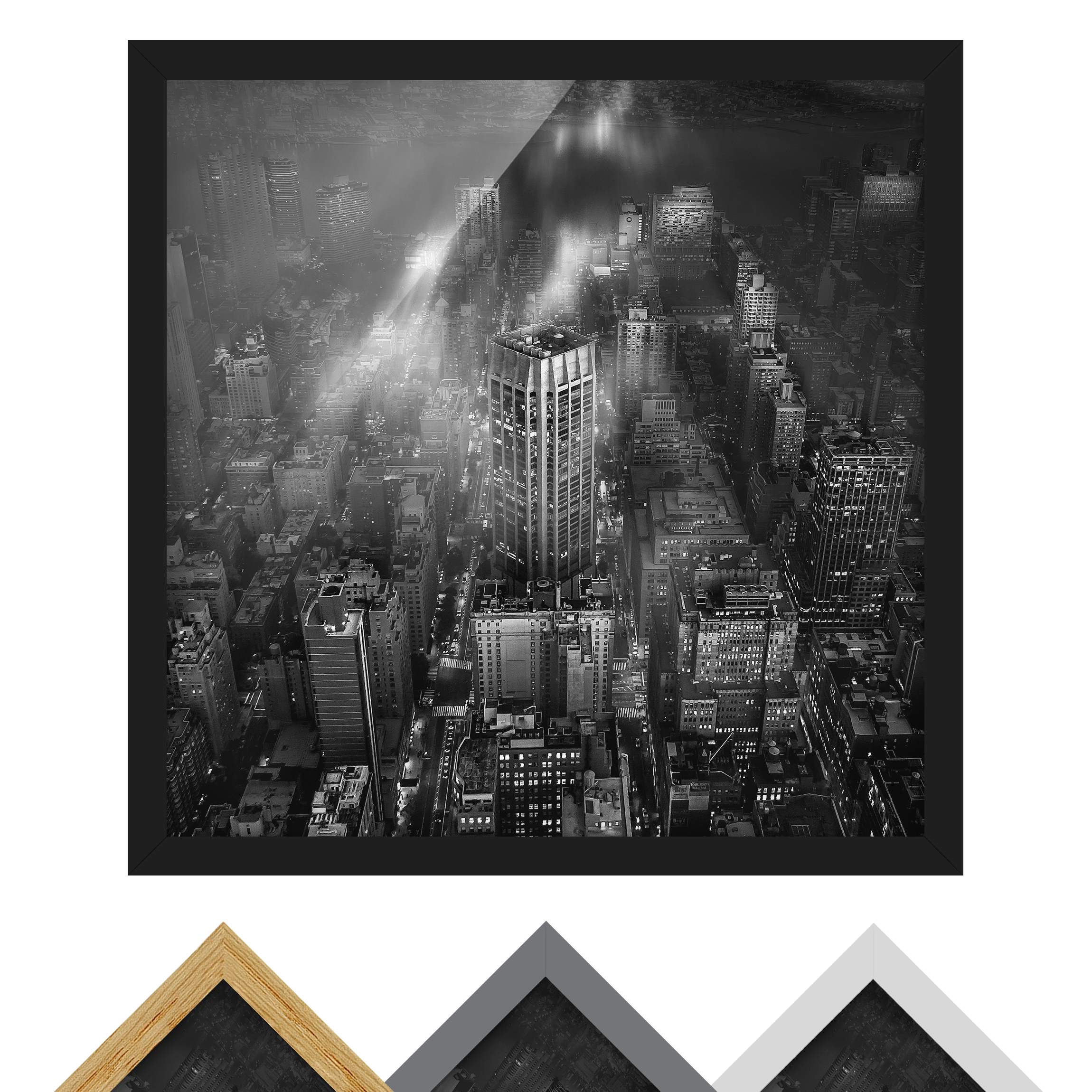 Bild mit Rahmen - Quadrat Sonnenlicht über New York City