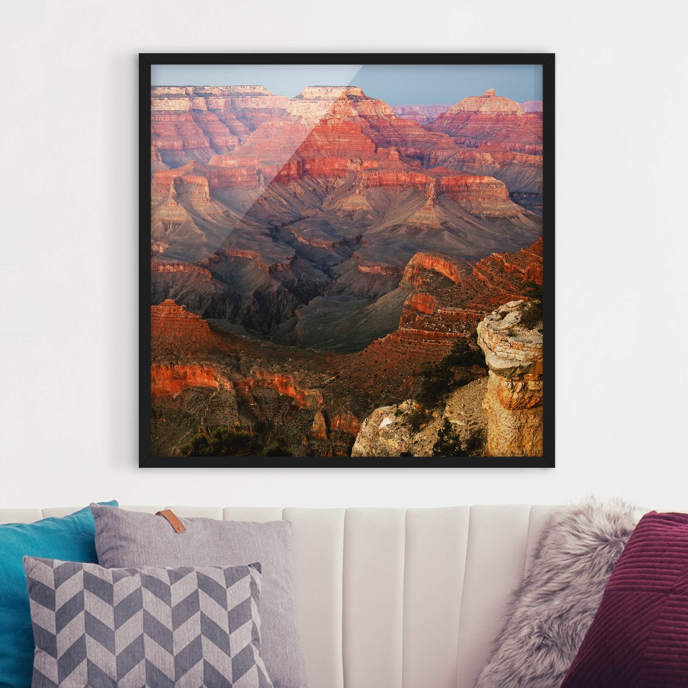 Bild mit Rahmen - Quadrat Grand Canyon nach dem Sonnenuntergang