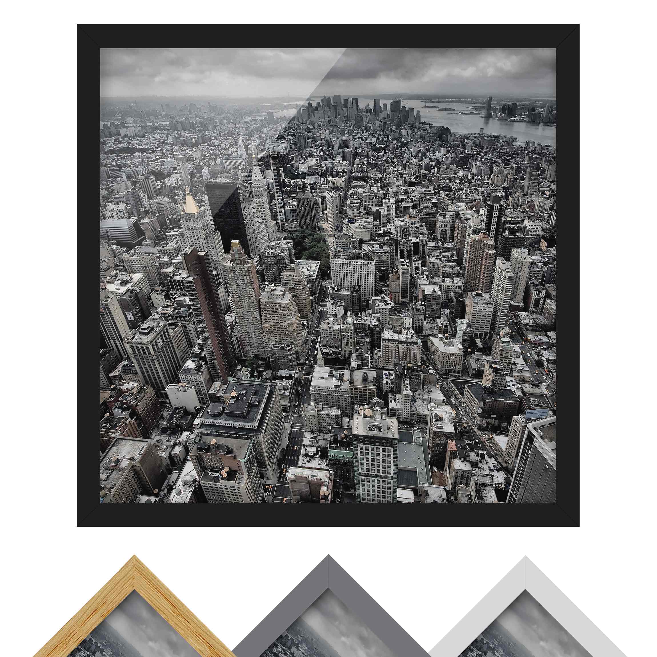 Bild mit Rahmen - Quadrat Blick über Manhattan