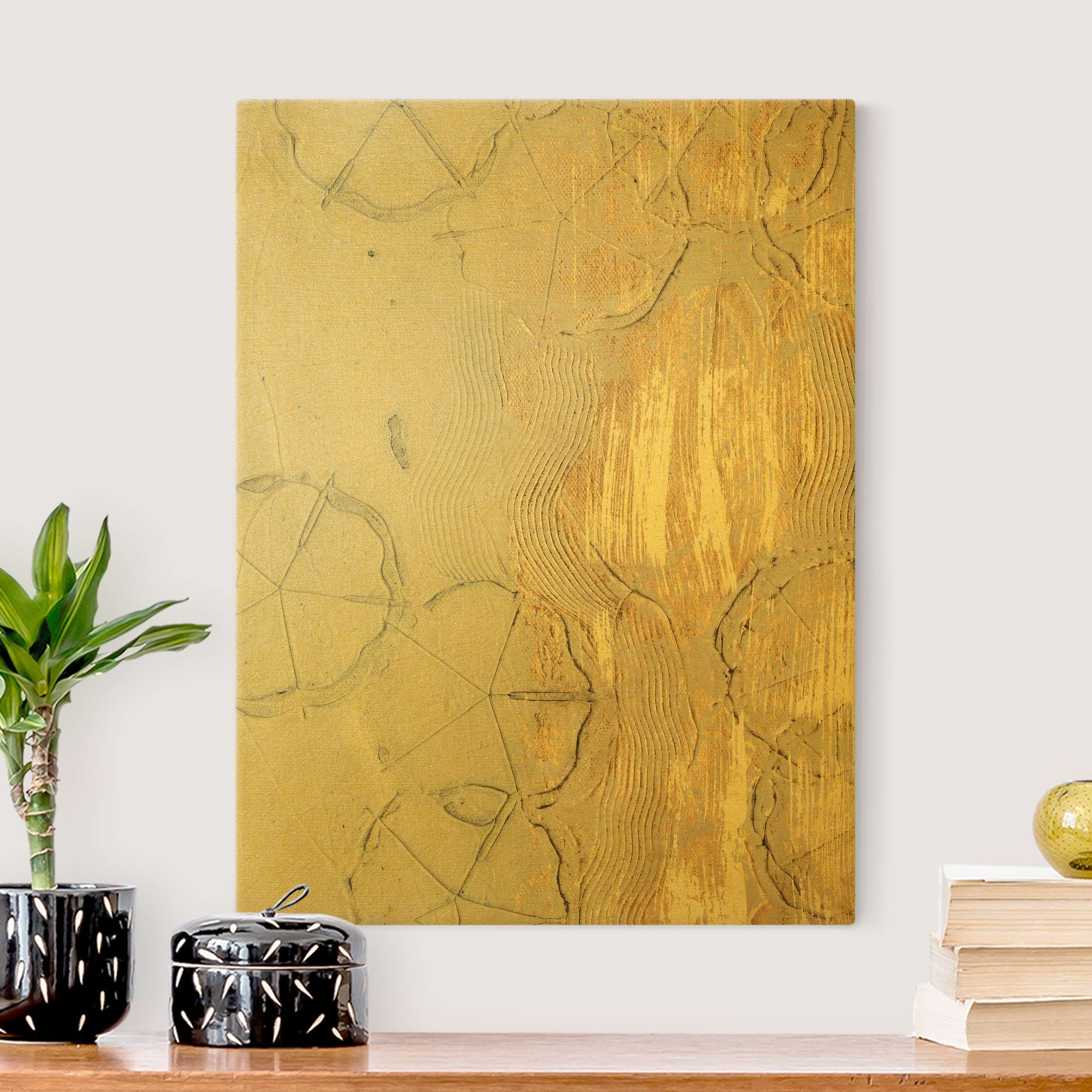 Leinwandbild Gold Kirschblütensaison Gold II