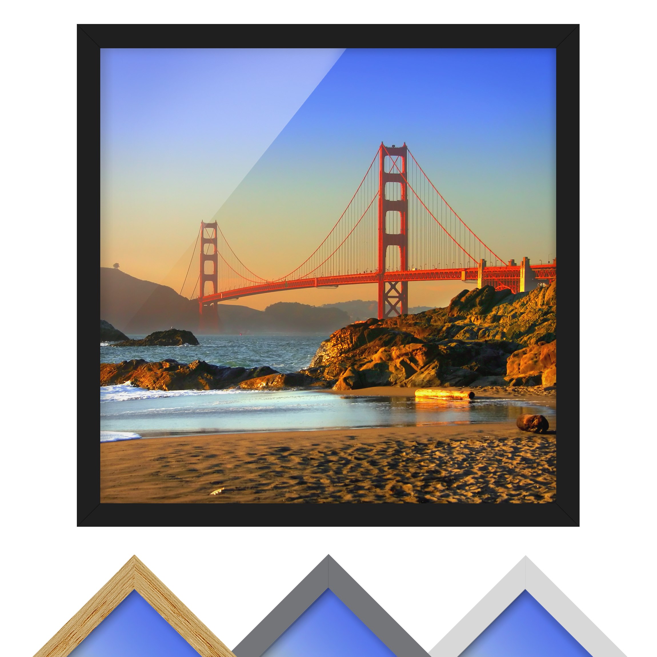 Architektur & Skyline Bild mit Rahmen Baker Beach