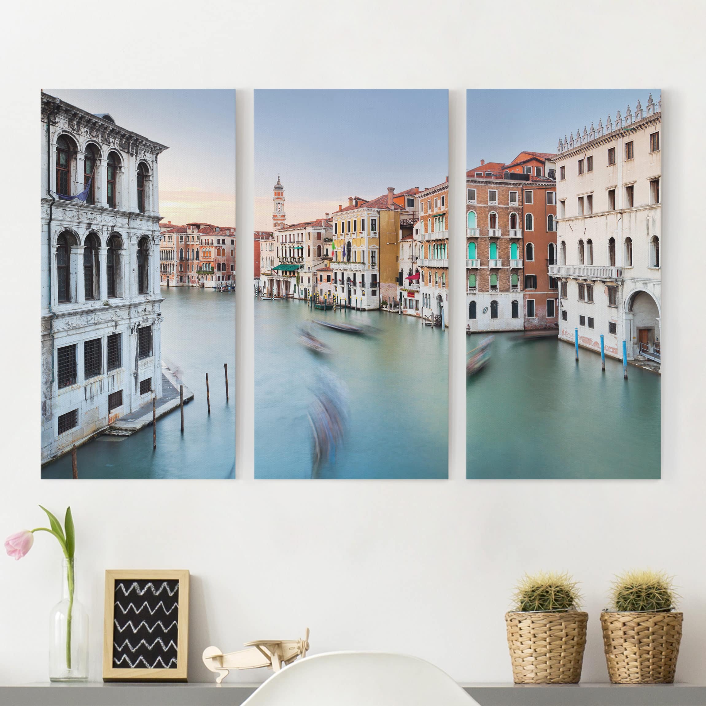 3-teiliges Leinwandbild Architektur & Skyline Canale Grande Blick von der Rialtobrücke Venedig