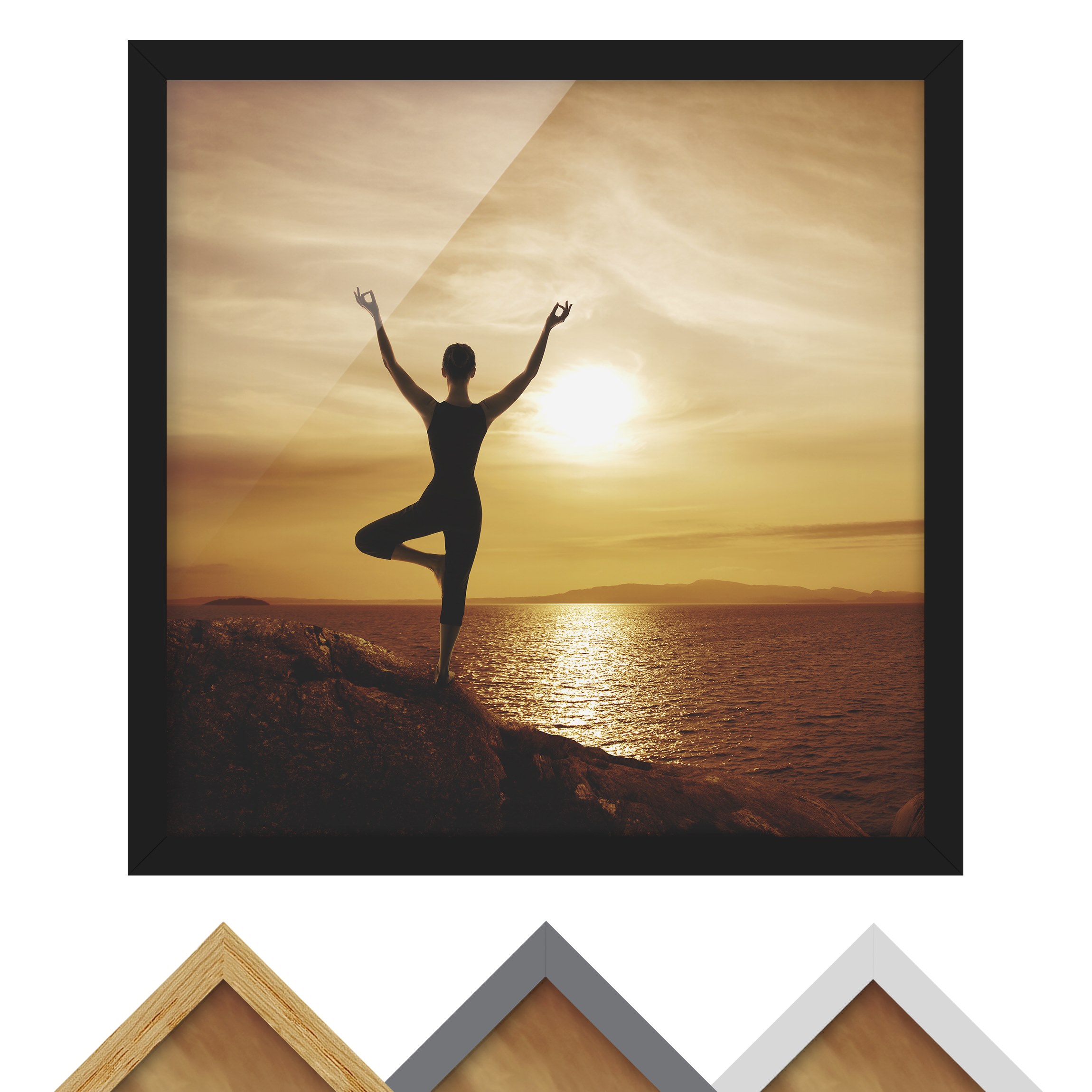 Spirituelles Bild mit Rahmen Yoga