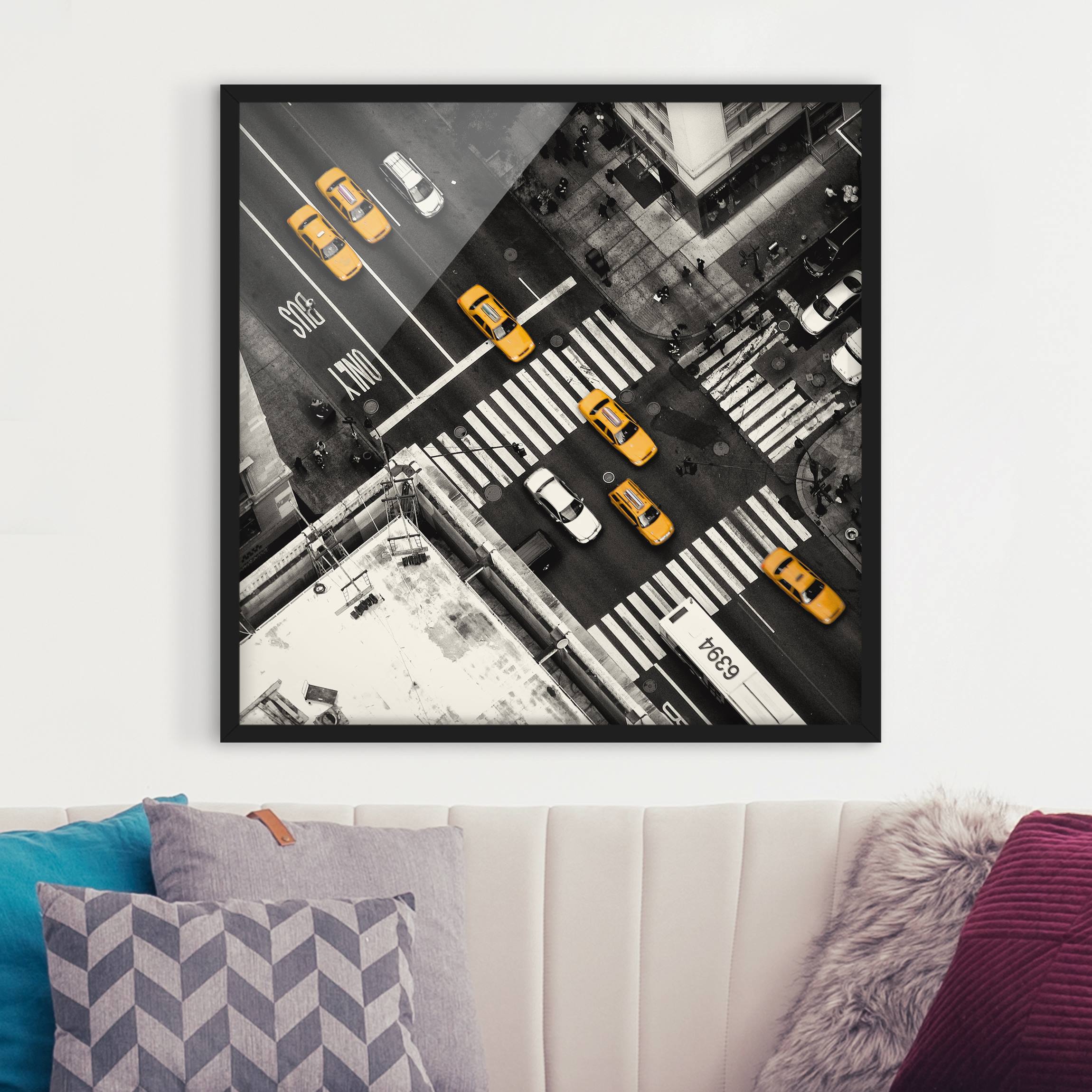Architektur & Skyline Bild mit Rahmen New York City Cabs