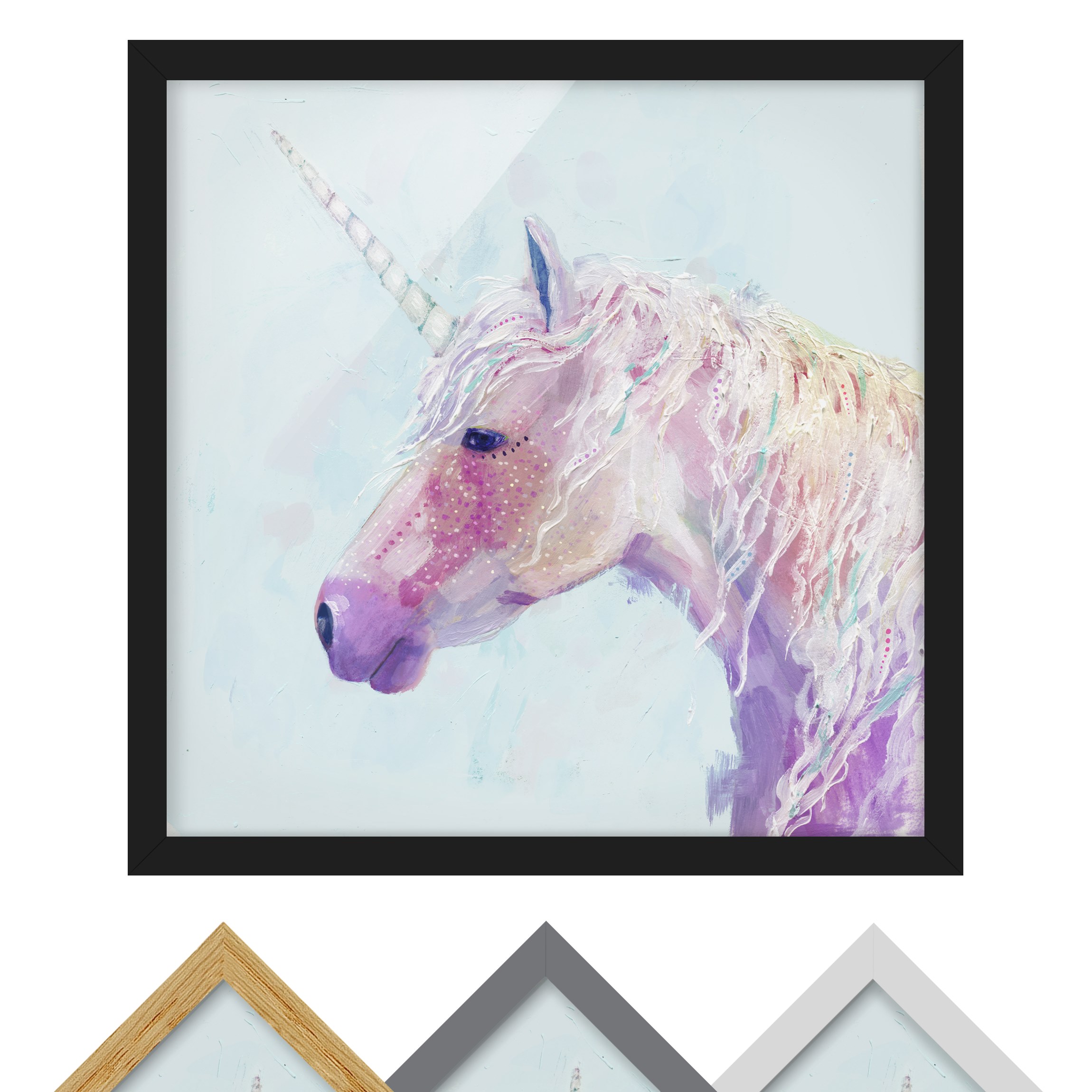 Tierbild mit Rahmen Mystisches Einhorn II