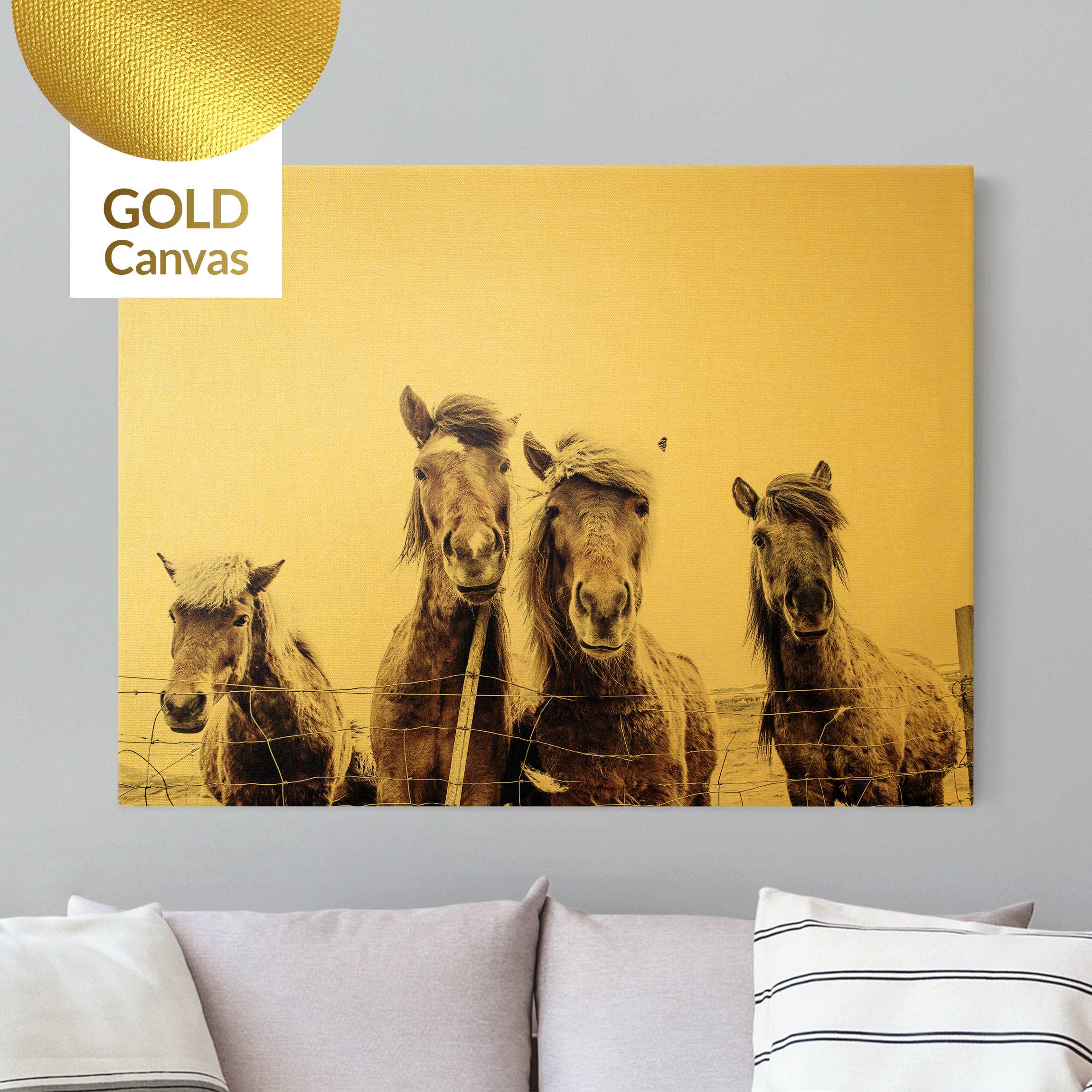 Leinwandbild Gold Island Pferde