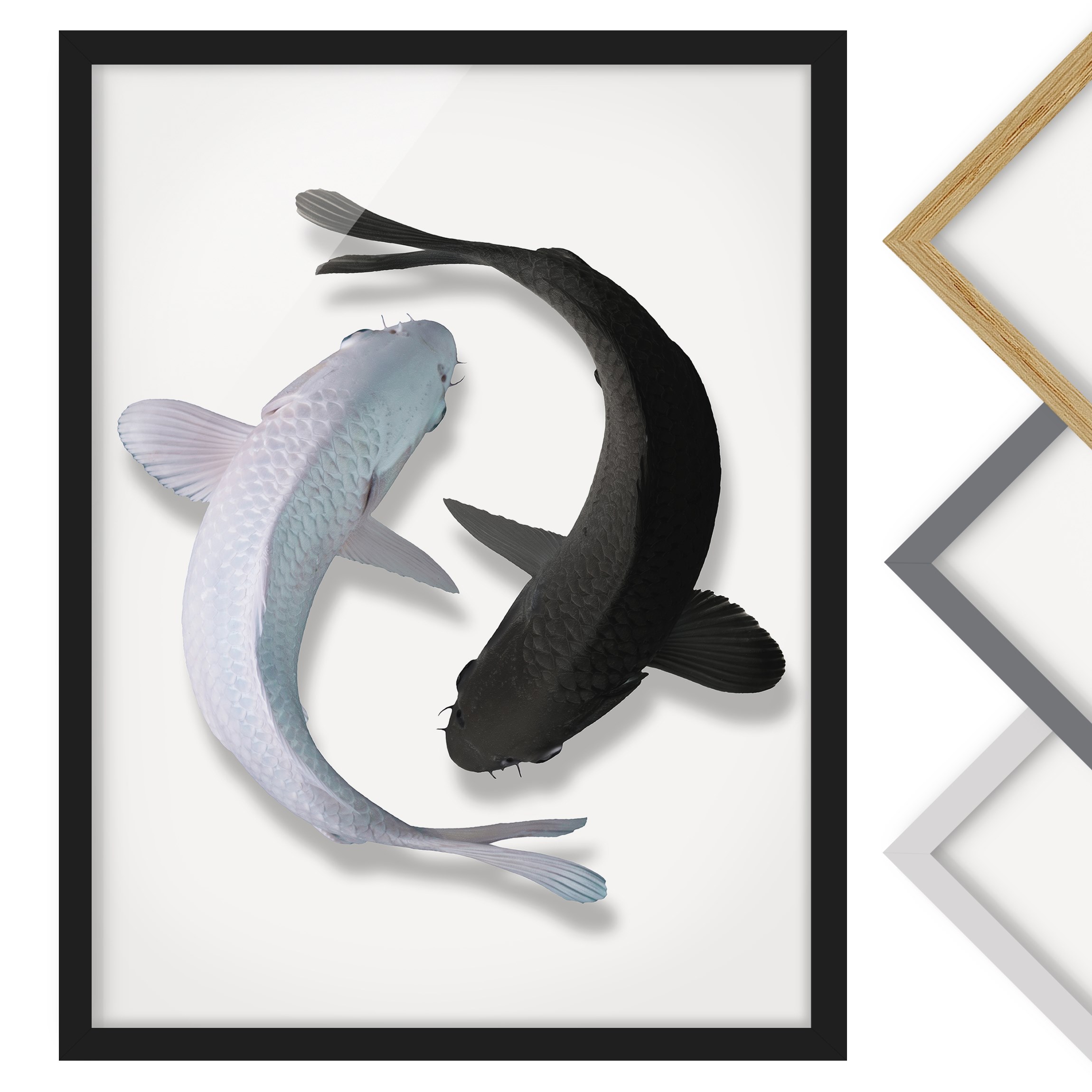 Bild mit Rahmen Fische Ying & Yang