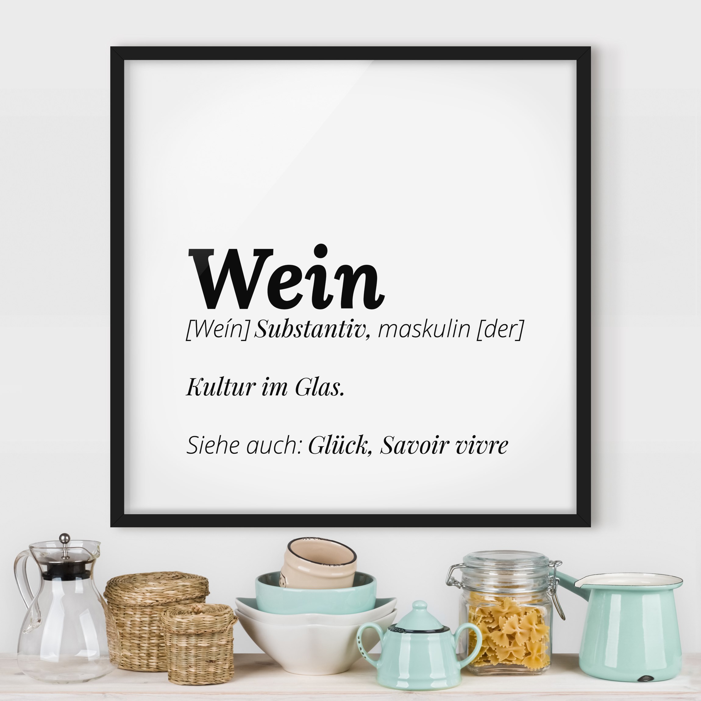 Bild mit Rahmen - Quadrat Die Definition von Wein